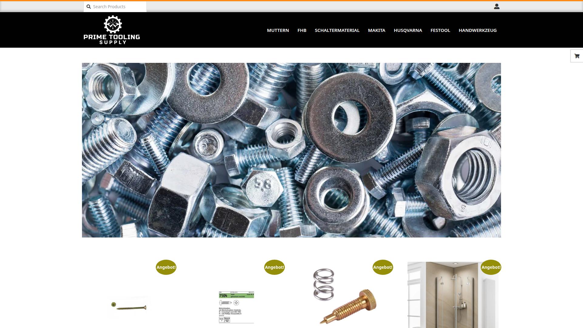 Screenshot primetoolingsupply.com