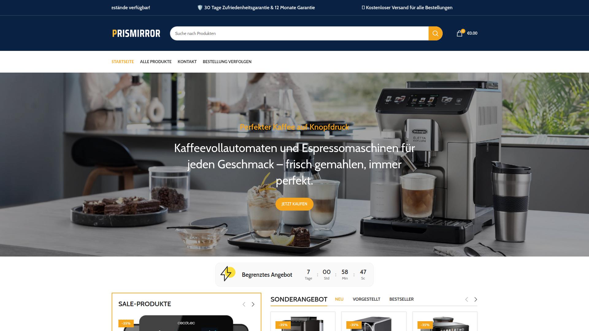 Screenshot prismirror.shop