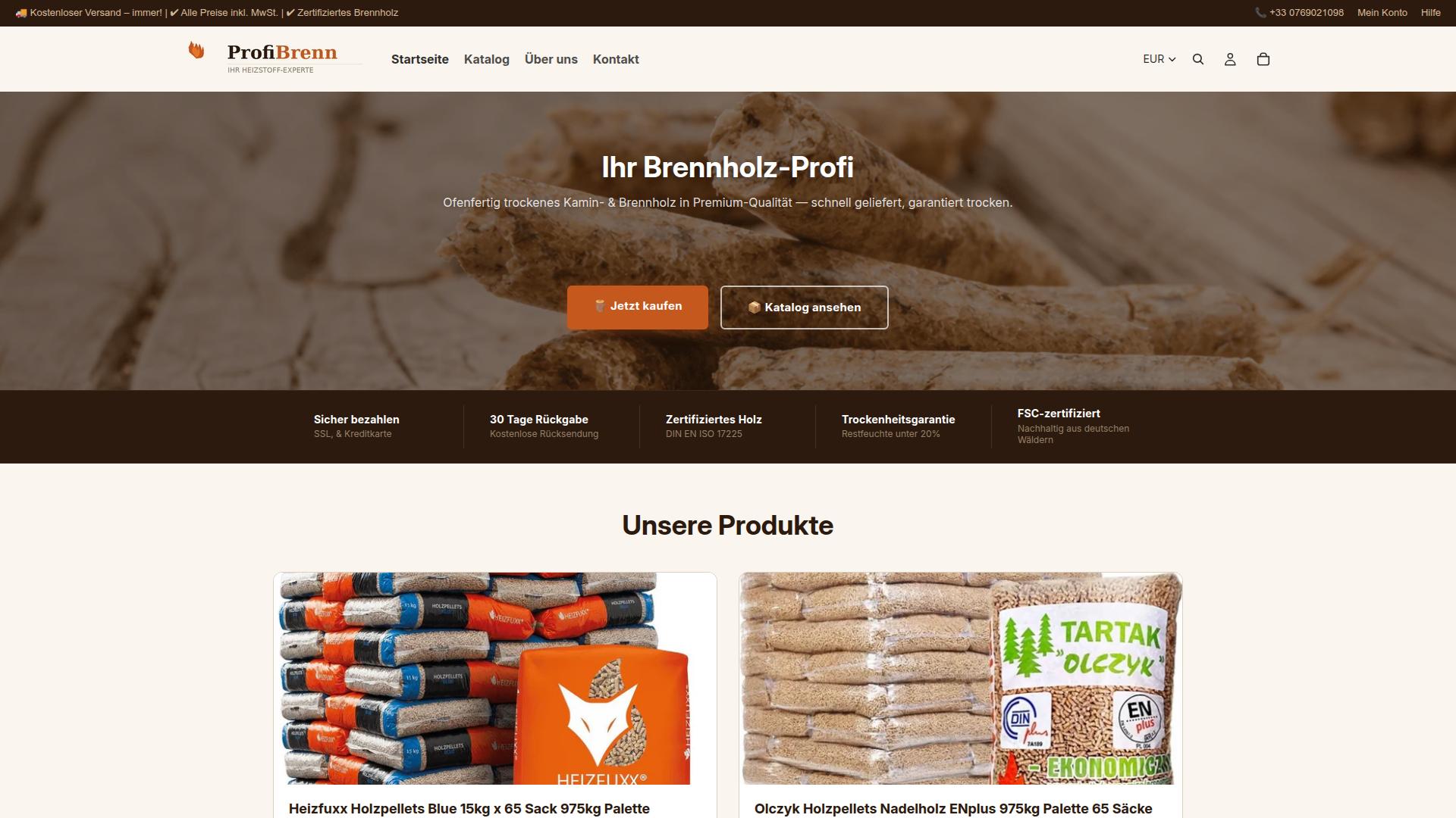 Screenshot profibrennde.com