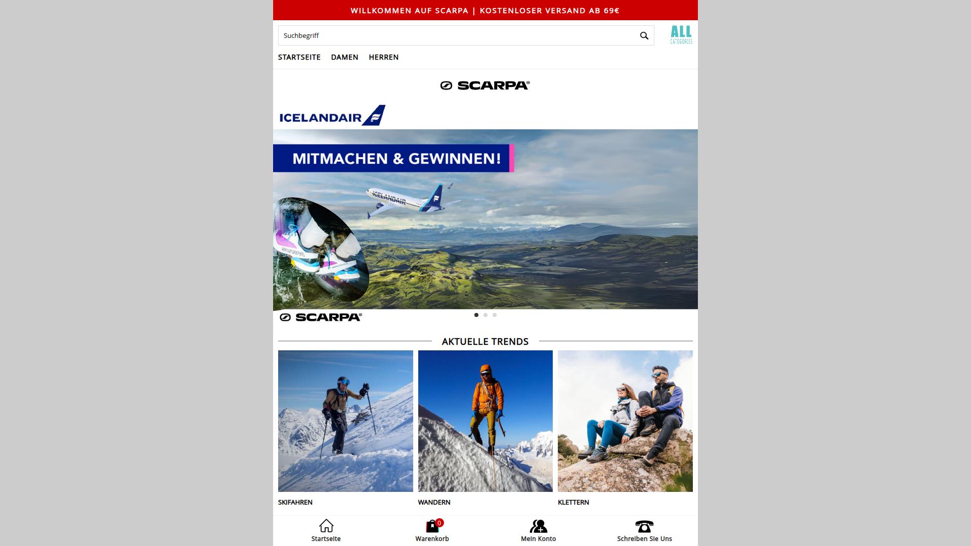Screenshot schuhescarpa.com