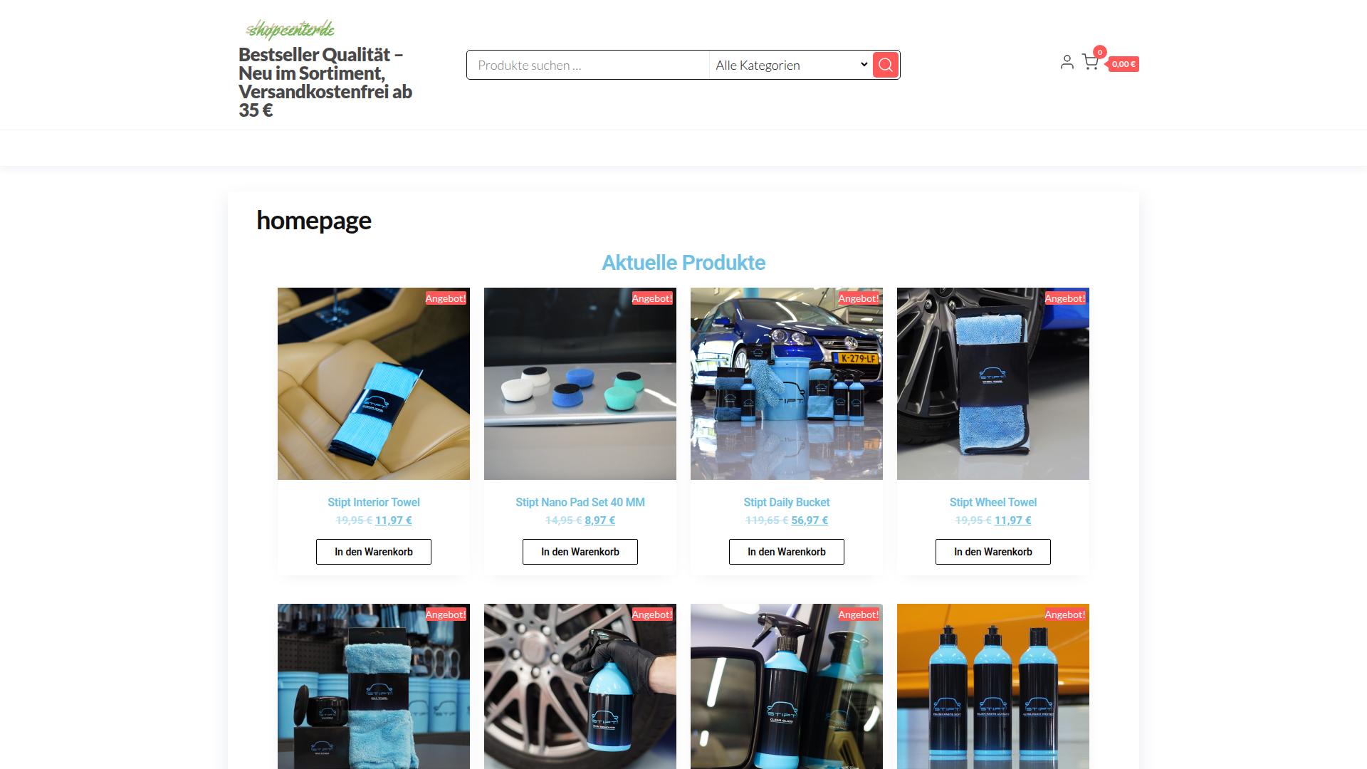 Screenshot shopcenterde.de