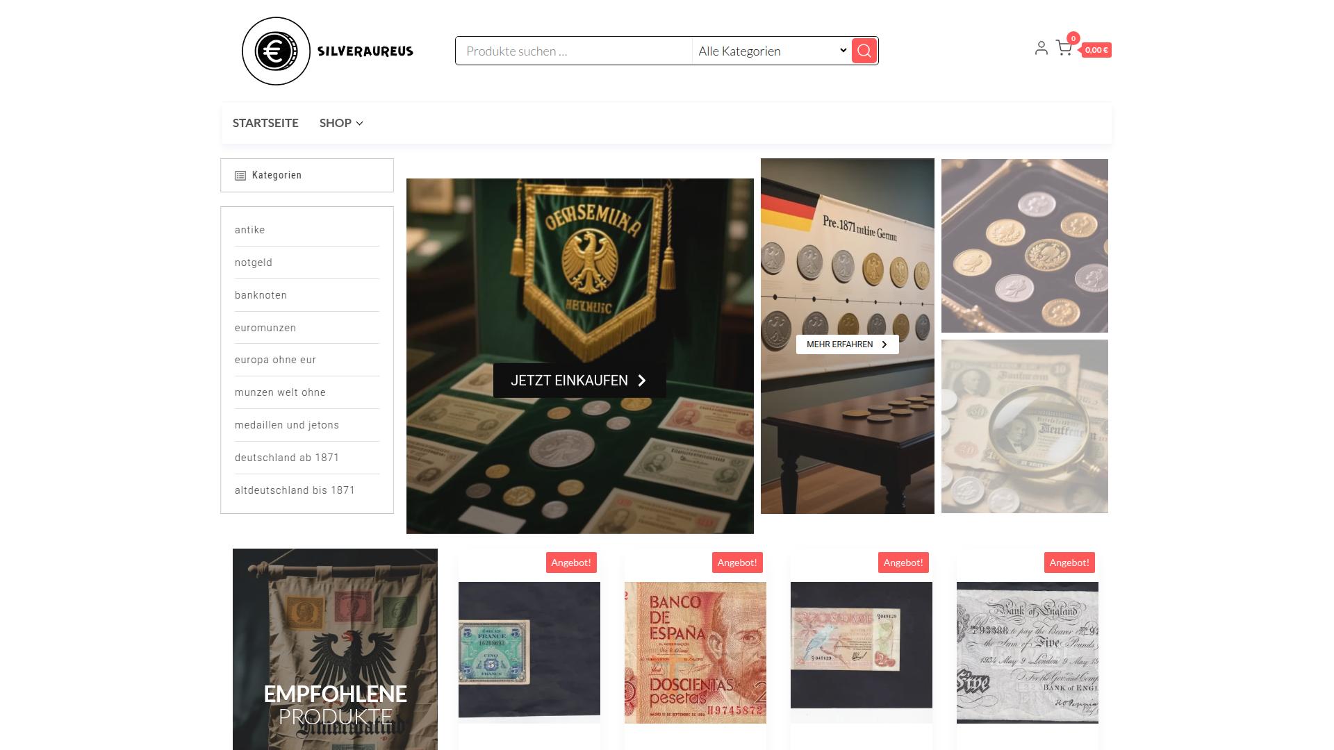 Screenshot silveraureus.com
