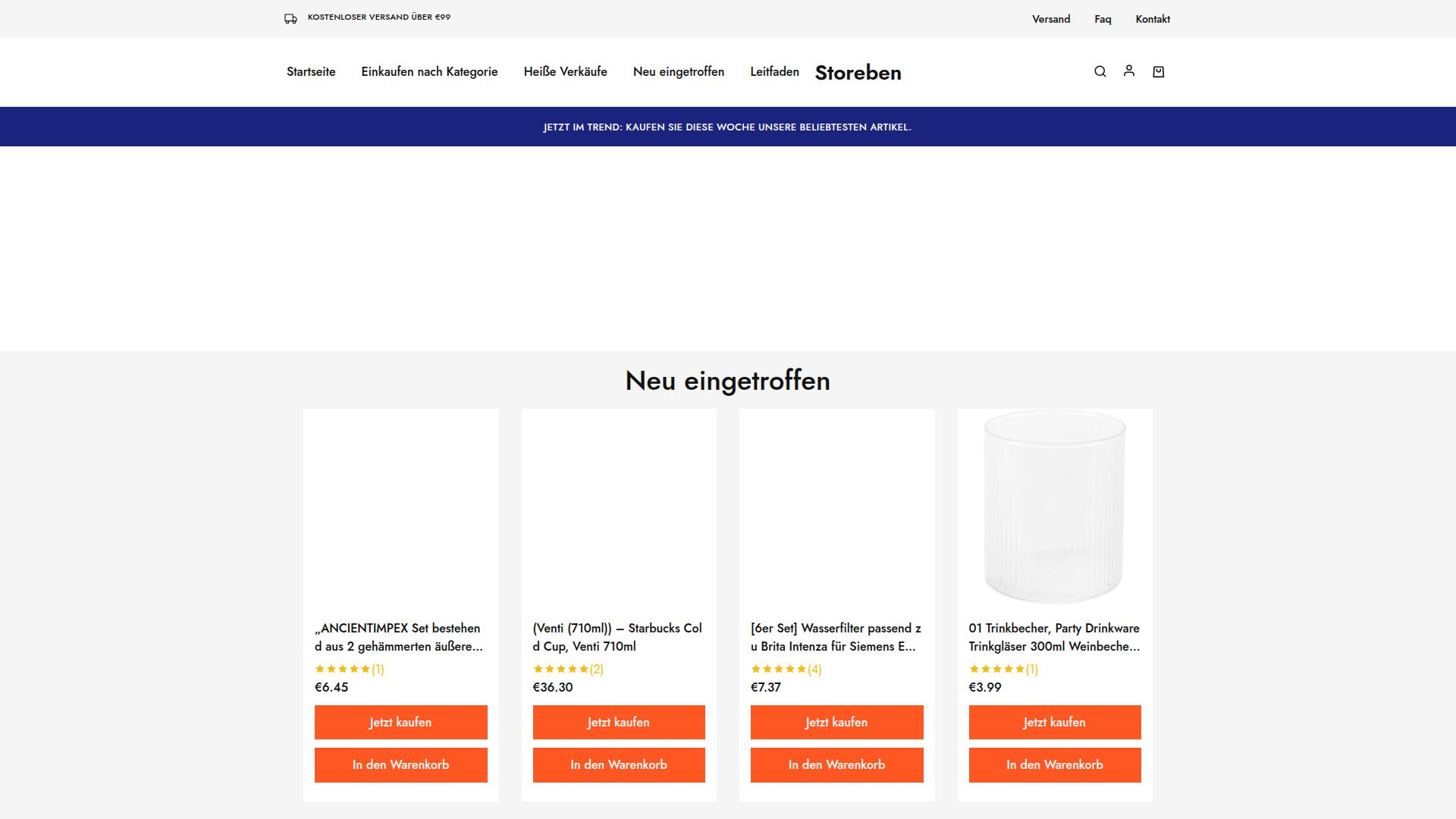 Screenshot storeben.de