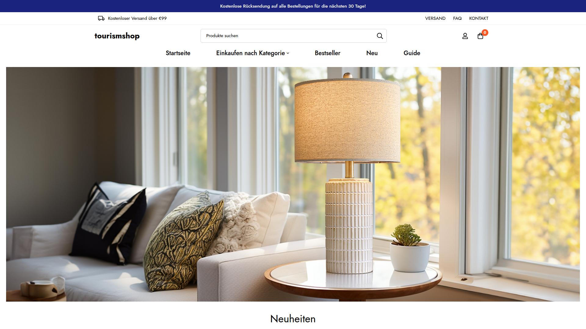 Screenshot tourismshop.de