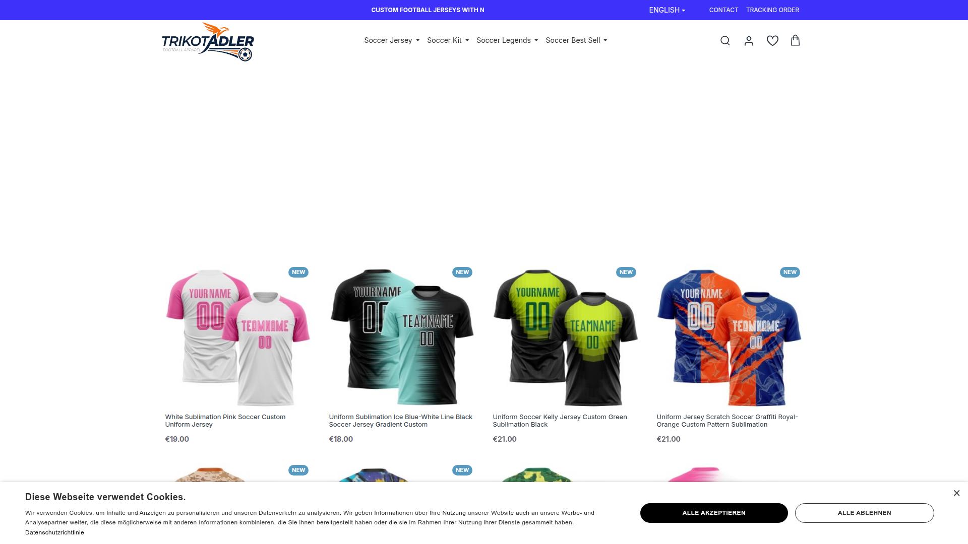 Screenshot trikotadler.com