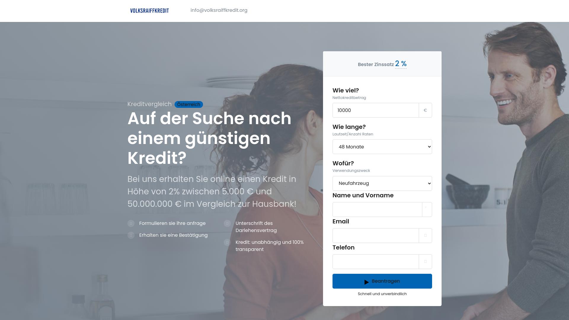 Screenshot volksraiffkredit.org