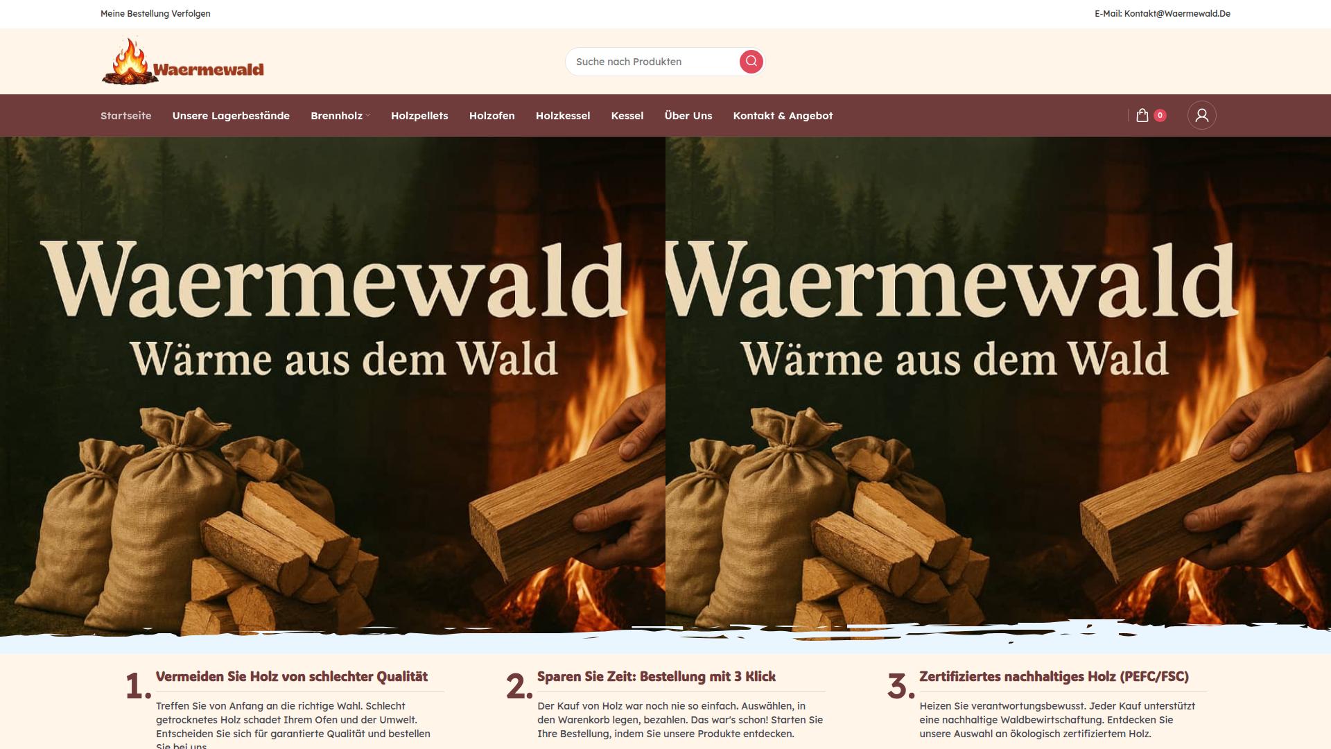 Screenshot waermewald.de