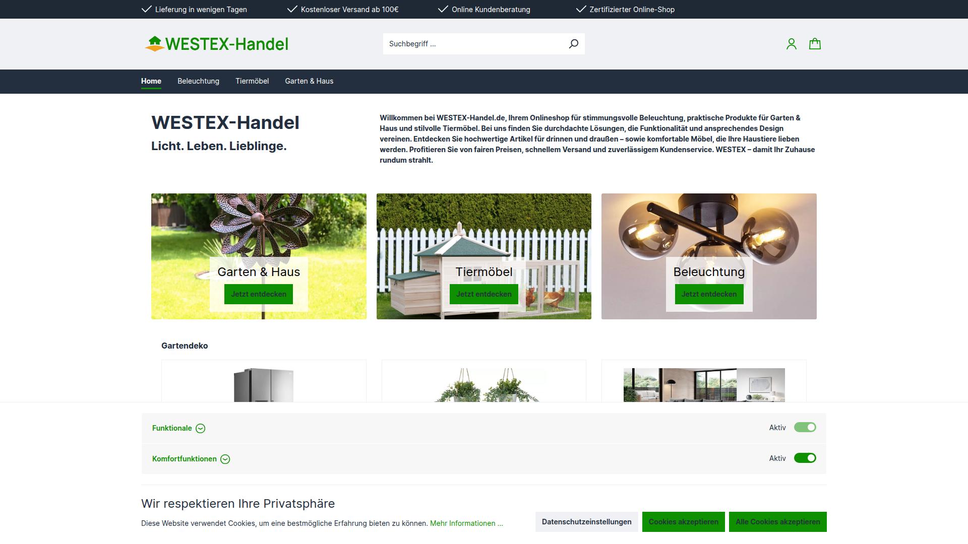 Screenshot westex-handell.de