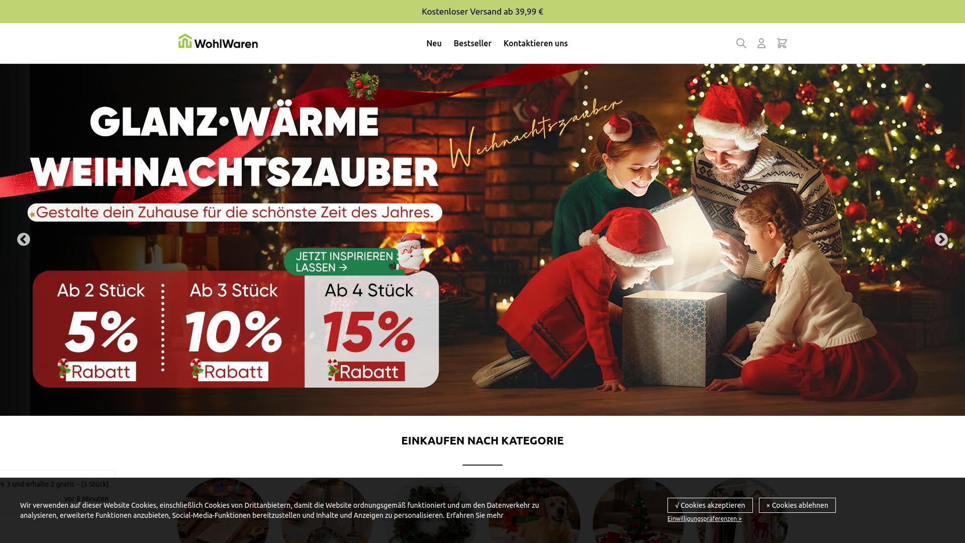 Screenshot wohlwaren.de
