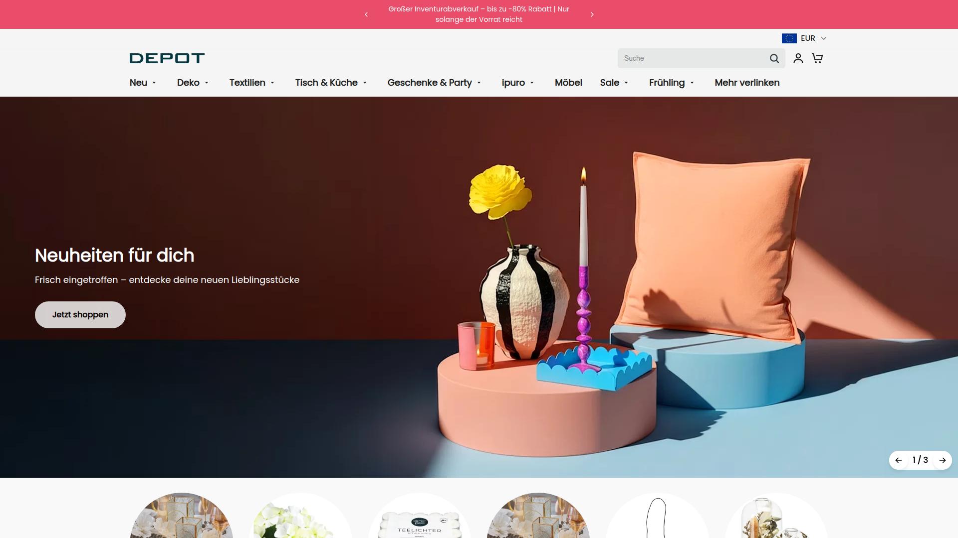 Screenshot depotonlinestore.com