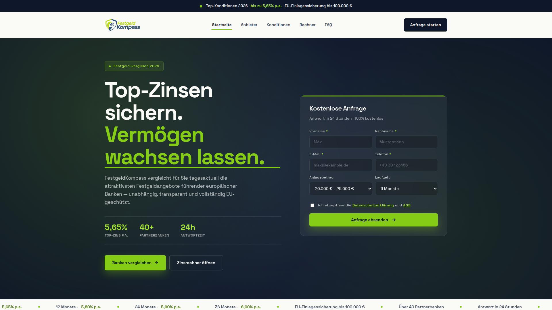 Screenshot festgeldkompass.com