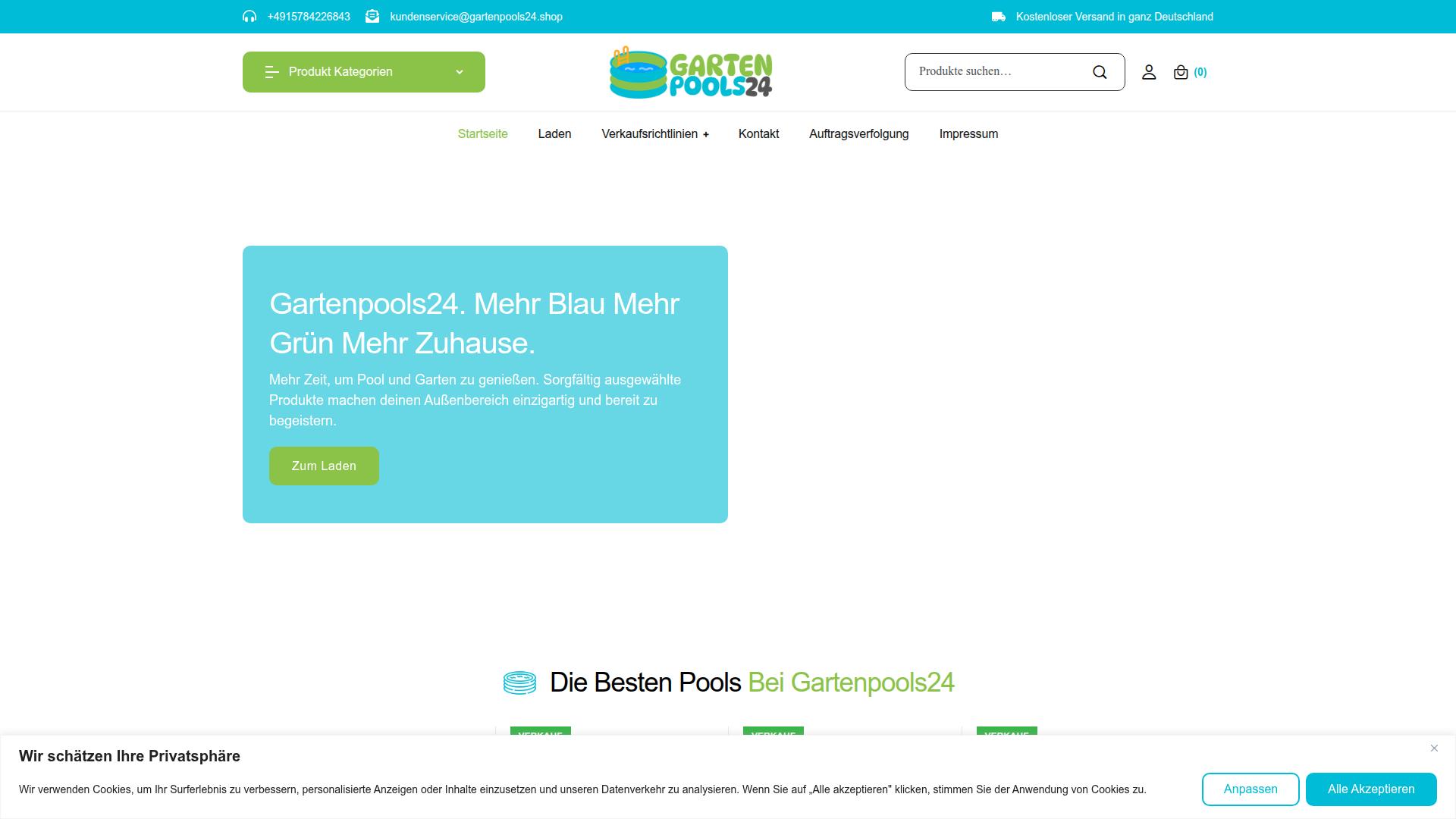 Screenshot gartenpools24.shop