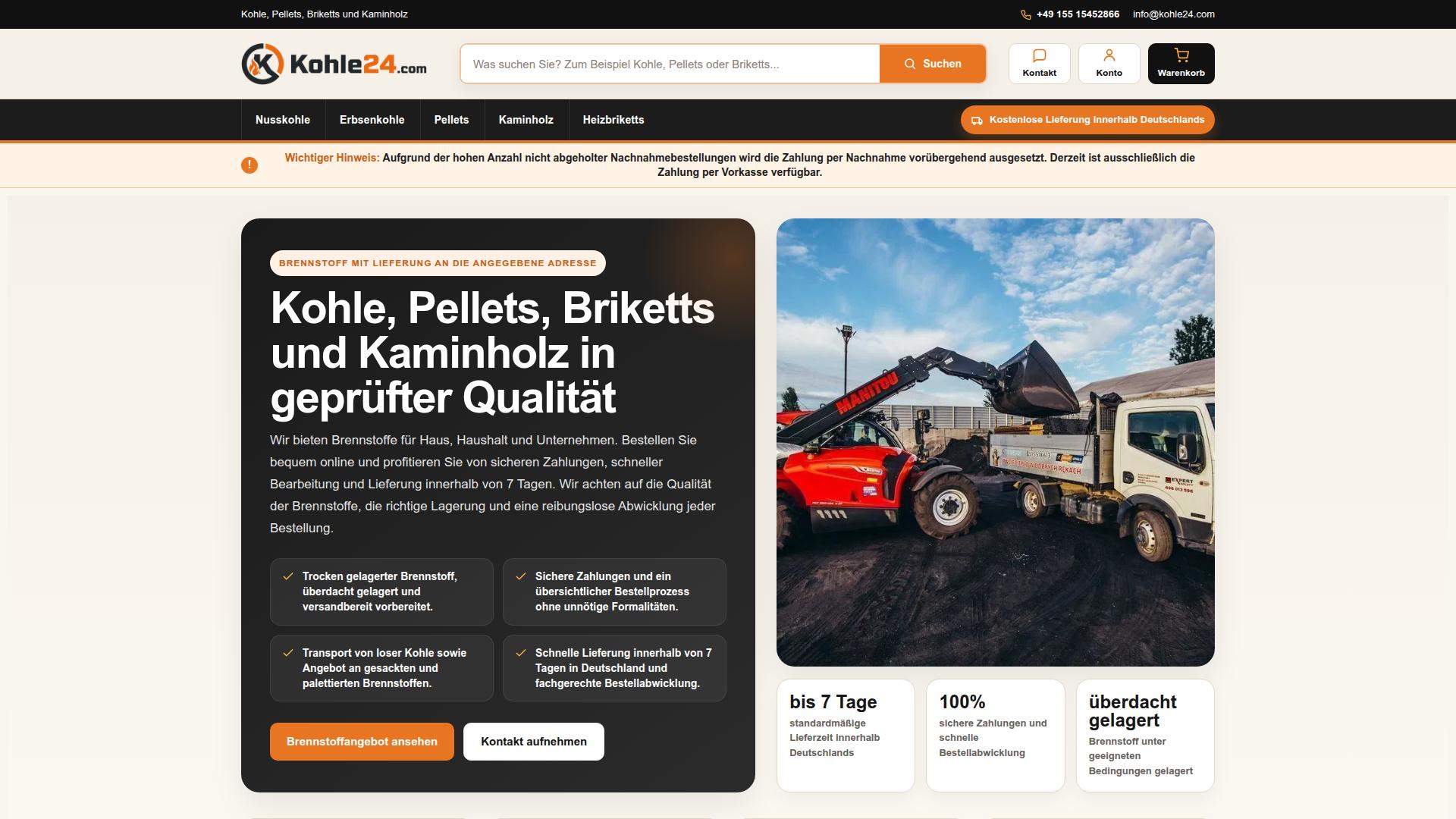 Screenshot kohle24.com