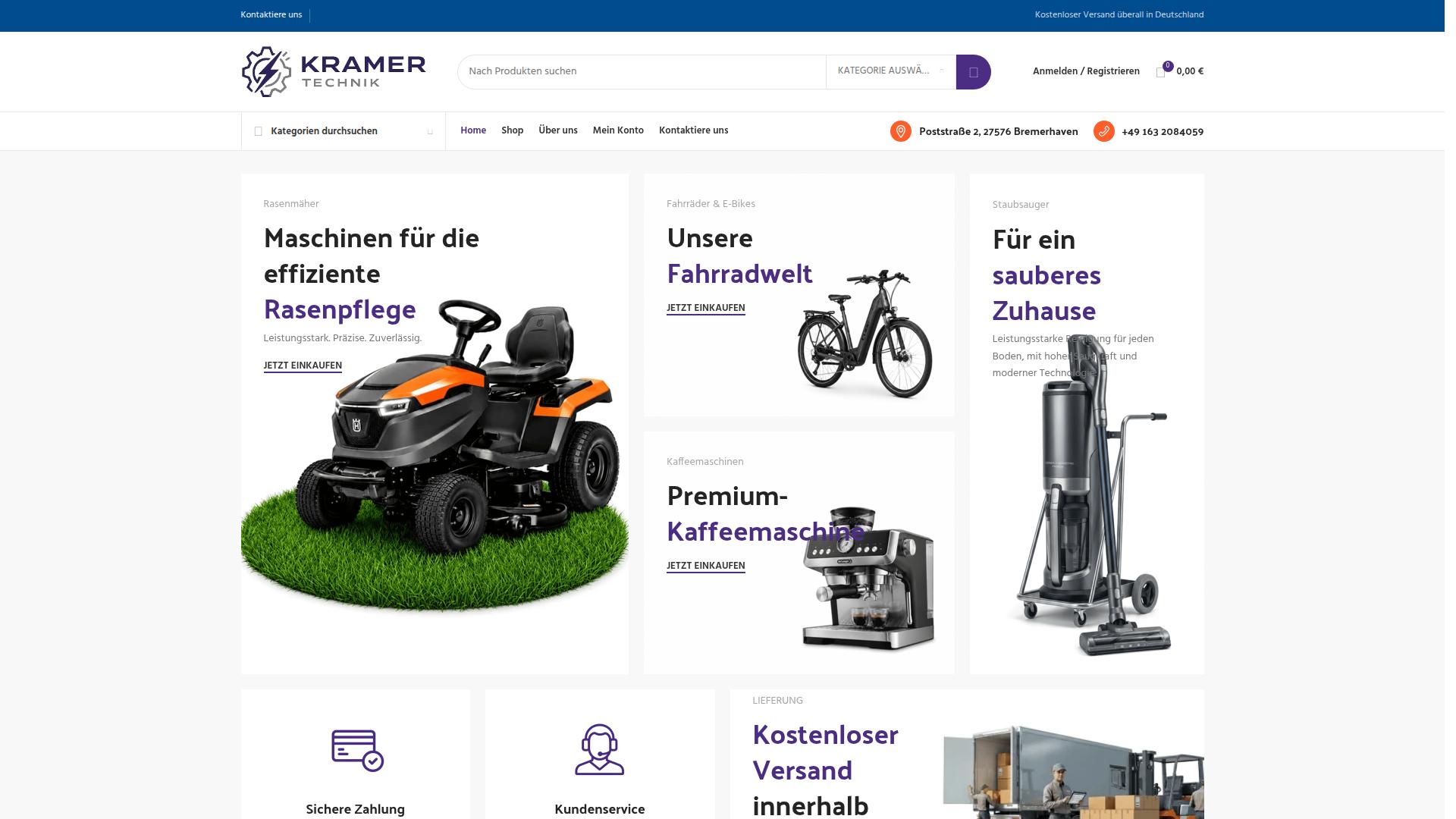Screenshot kramertechnik.de
