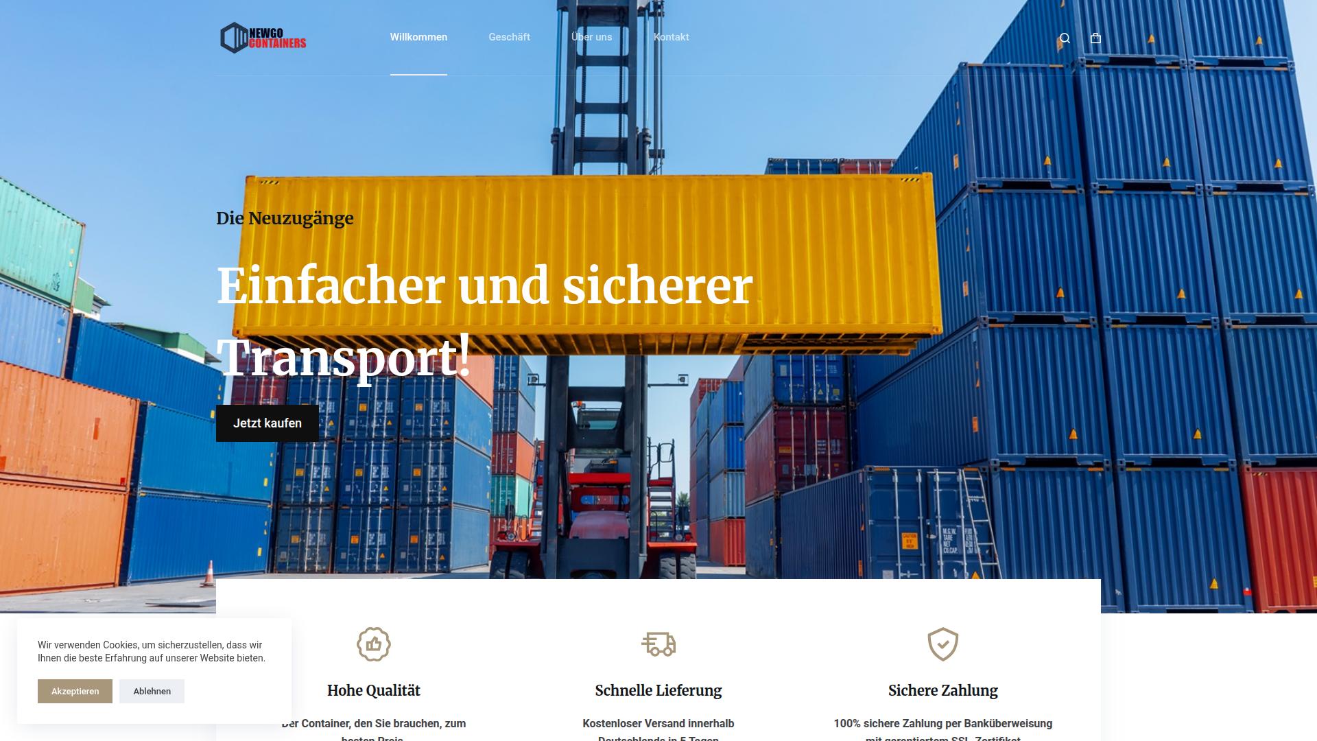 Screenshot newgocontainers.com