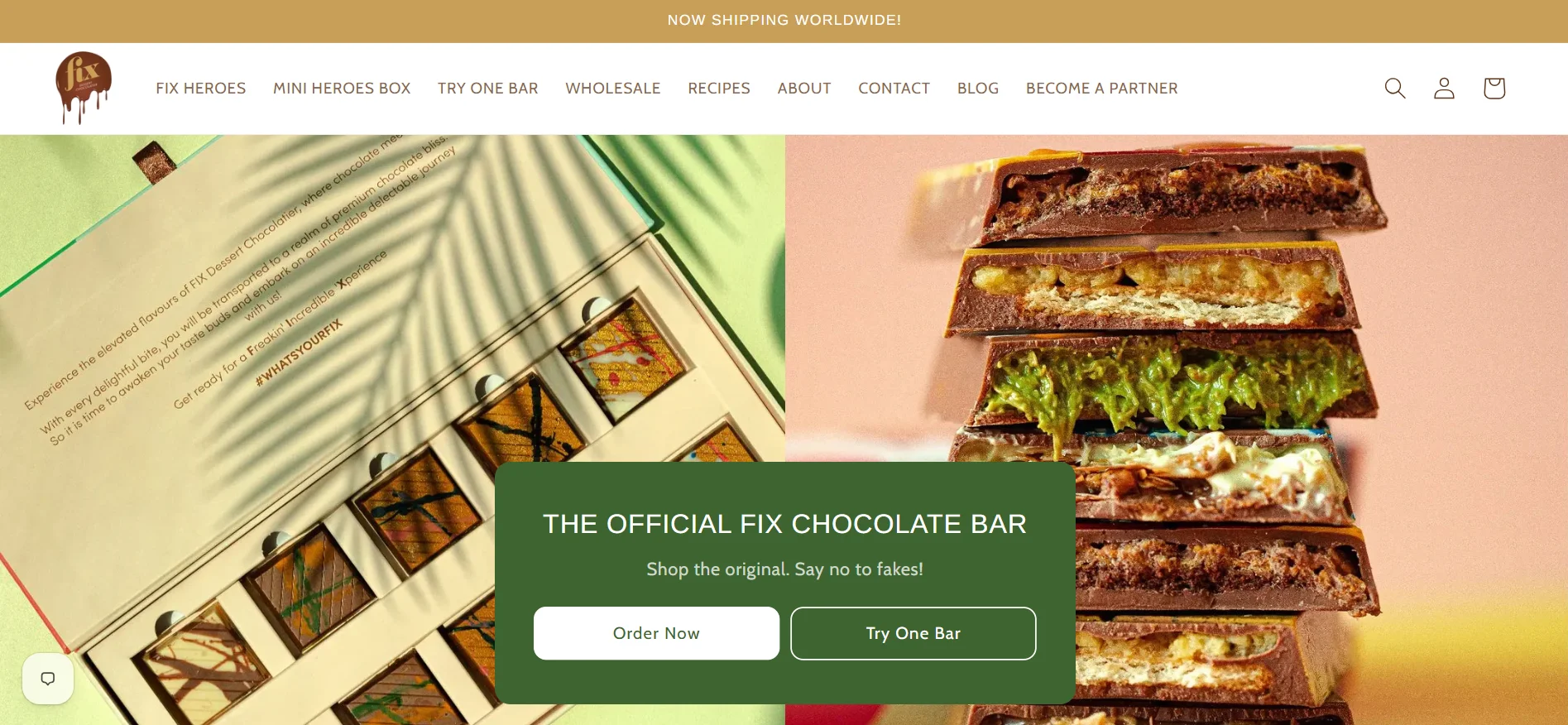 Screenshot officialfixdessertchocolatier.com