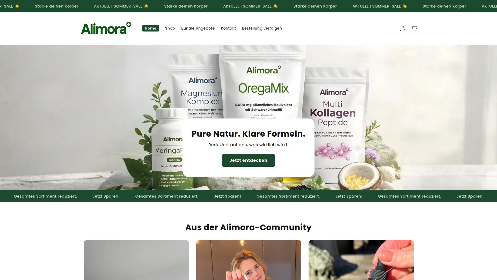Screenshot alimora.shop