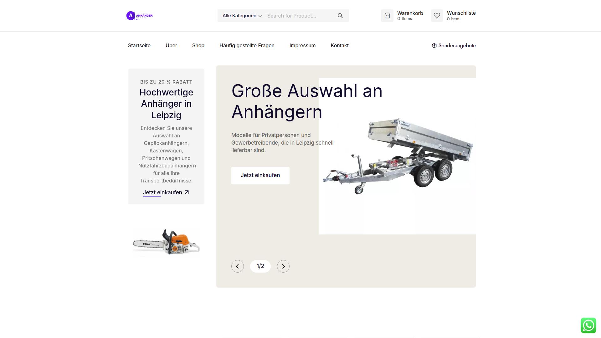 Screenshot anhaengerhandel-leipzig.com