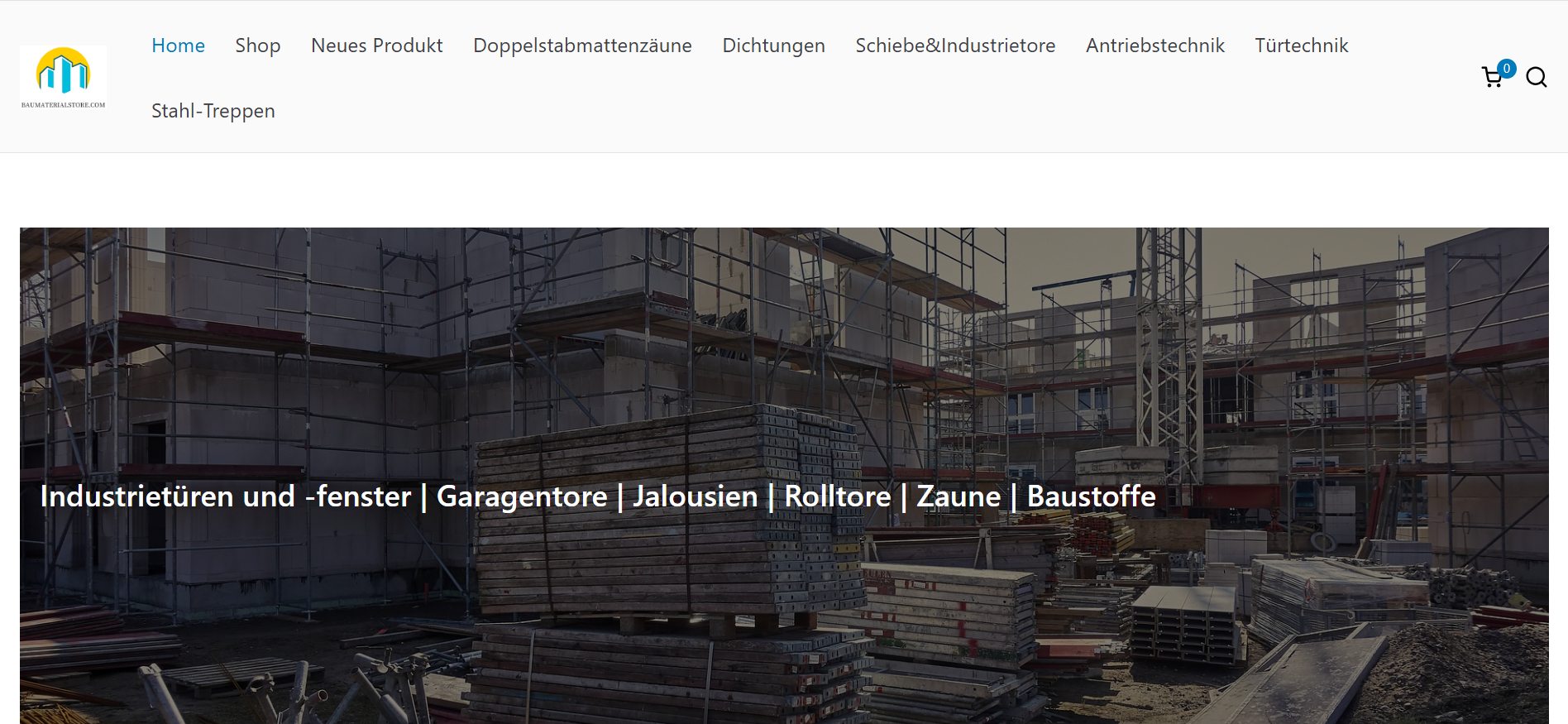 Screenshot baumaterialstore.com