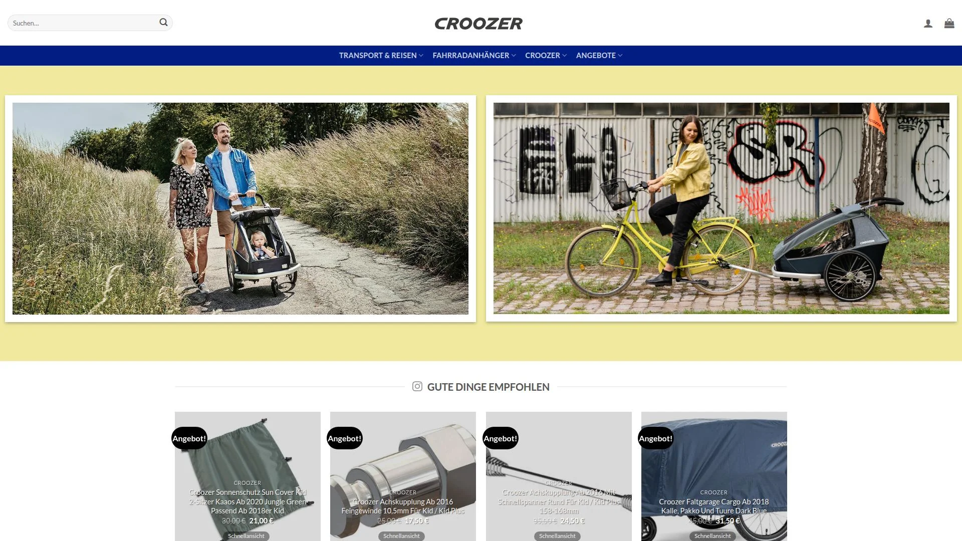 Screenshot croozerangebote.com