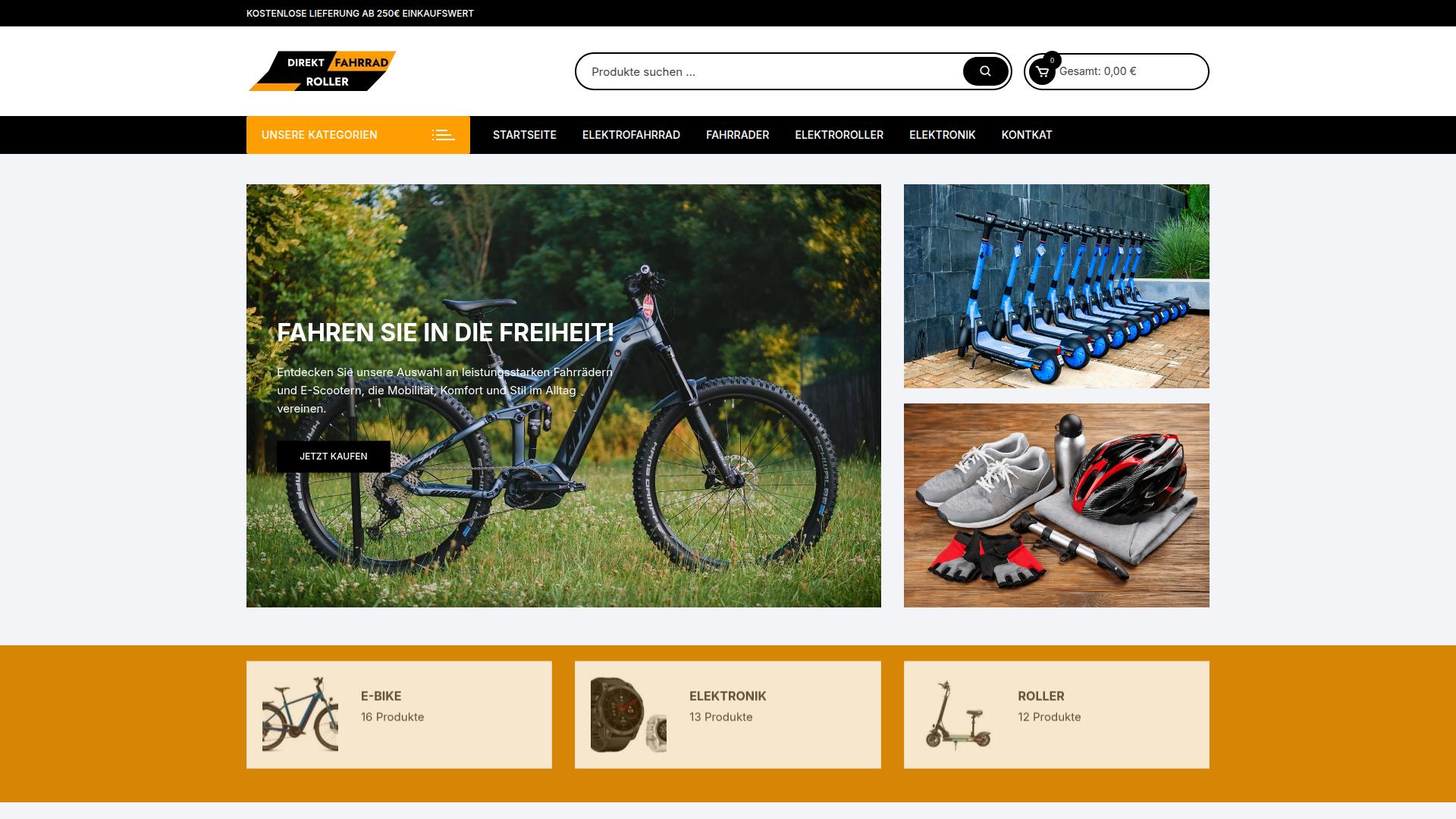 Screenshot direkt-fahrrad-roller.de