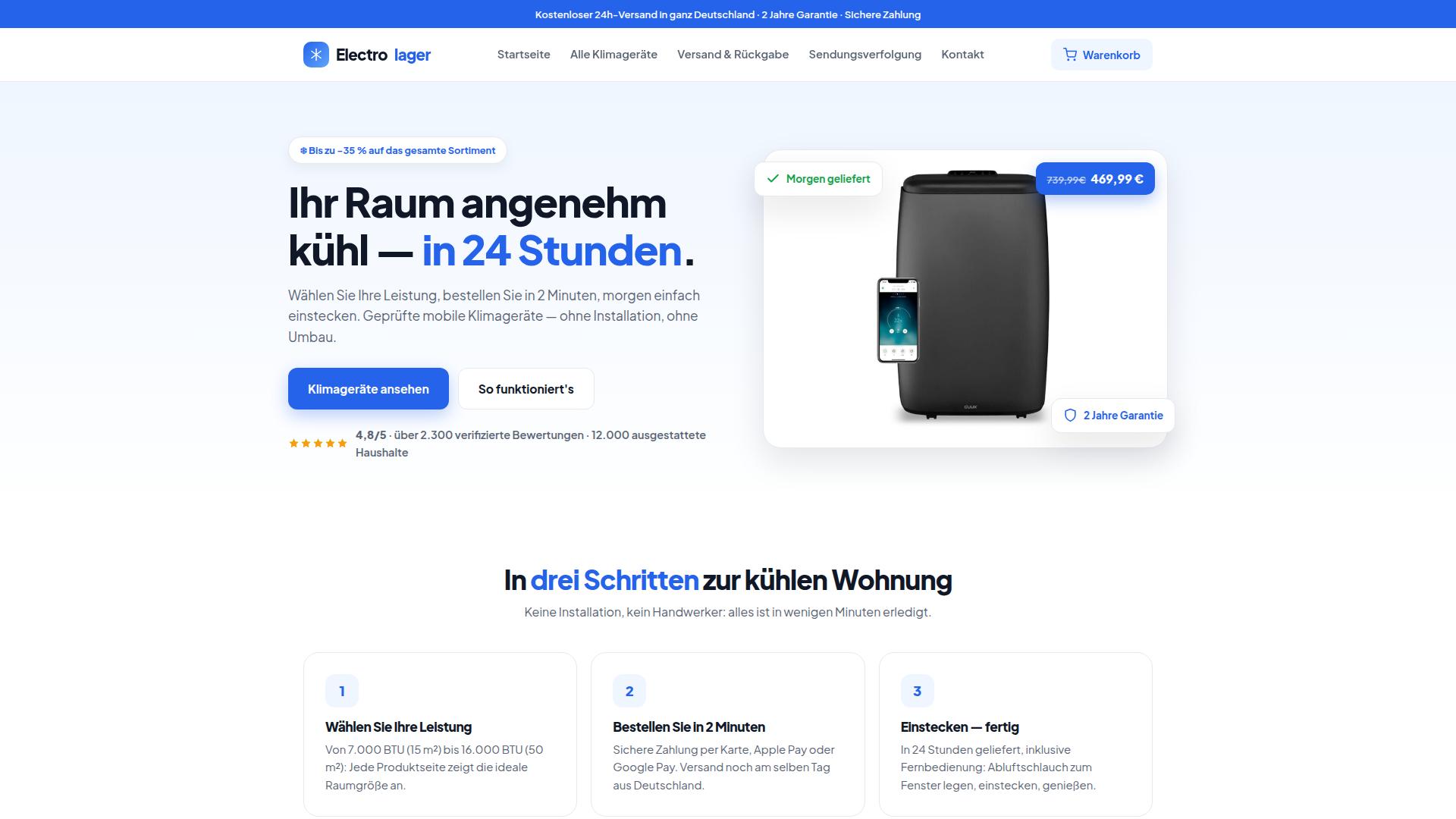 Screenshot electrolager.de