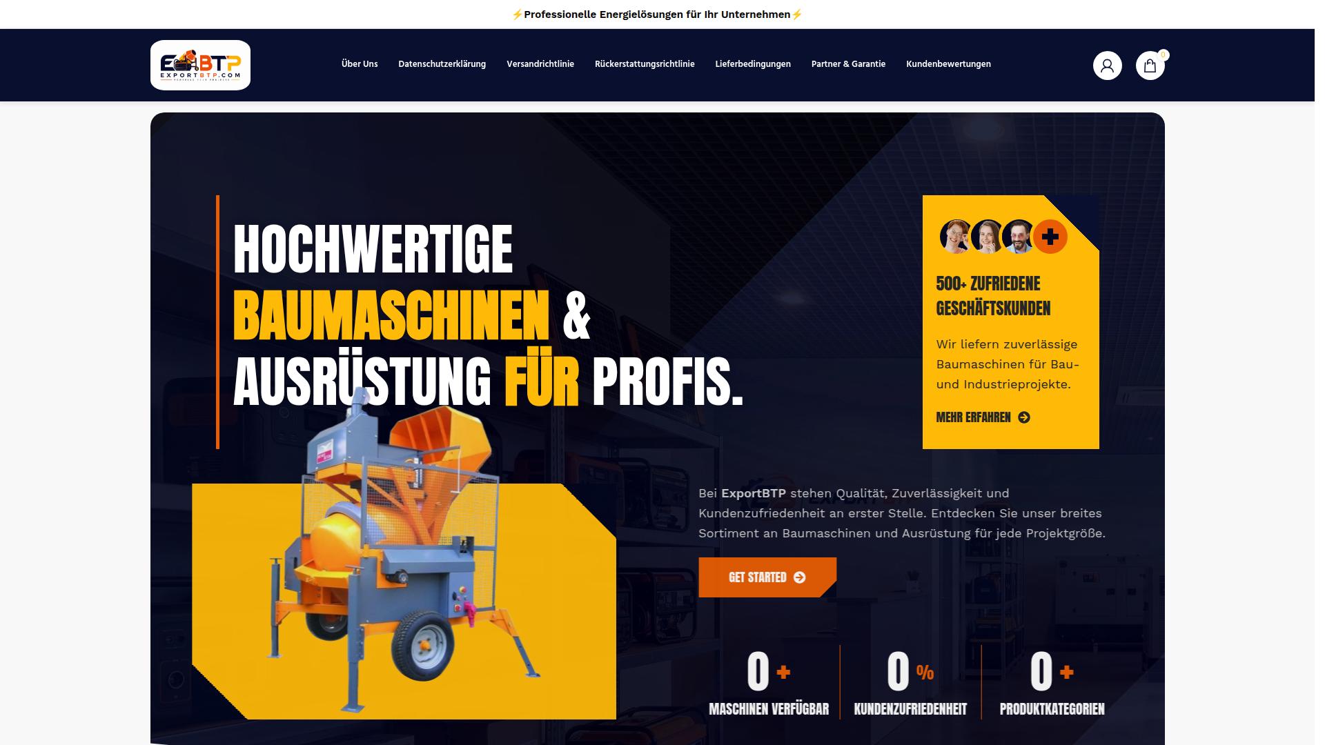Screenshot exportbtp.com