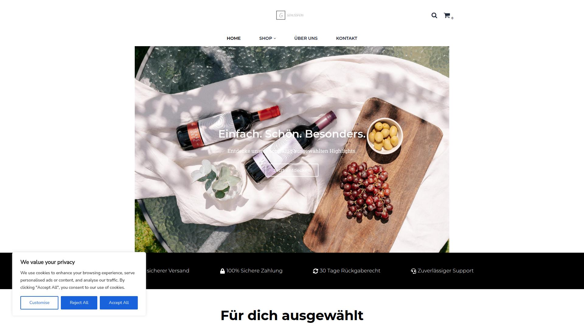 Screenshot genussfein.com