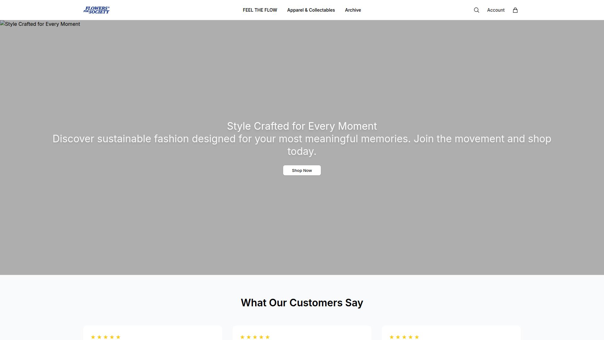 Screenshot getflowersforsociety.shop
