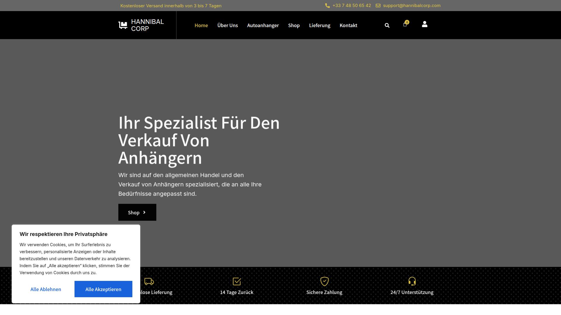 Screenshot hannibalcorp.com