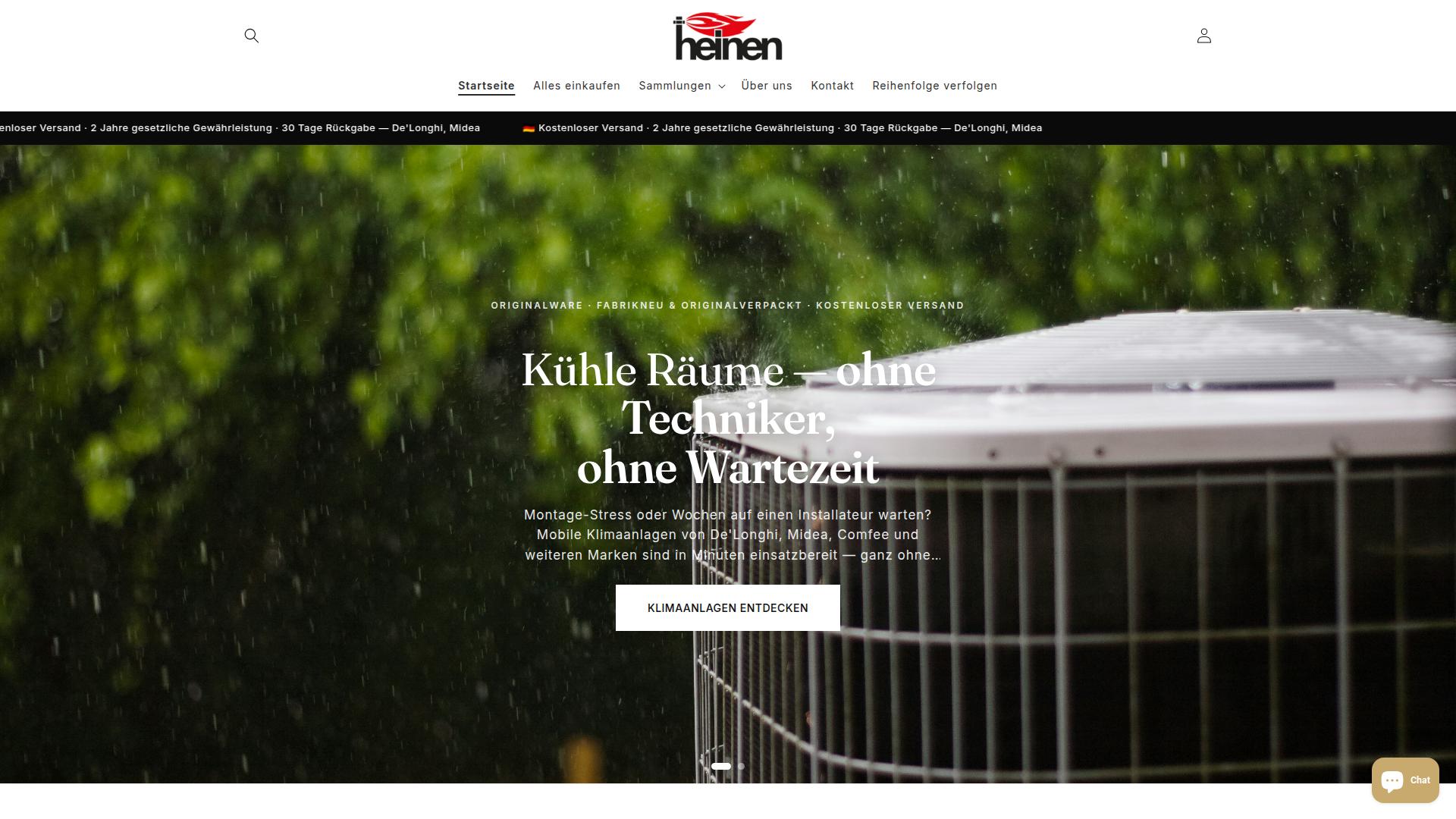 Screenshot heinen-klimahaus.myshopify.com