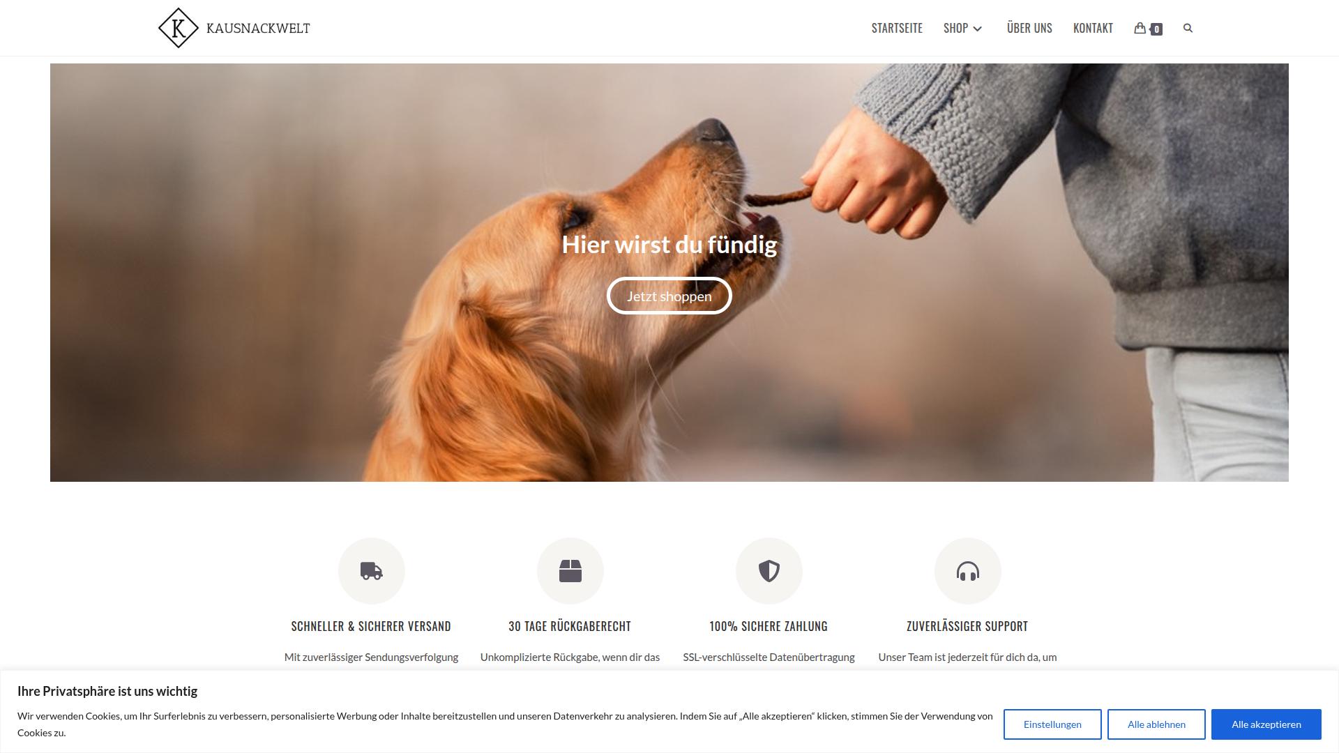 Screenshot kausnackwelt.com