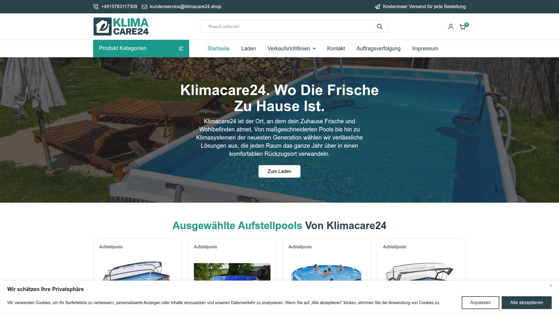 Screenshot klimacare24.shop