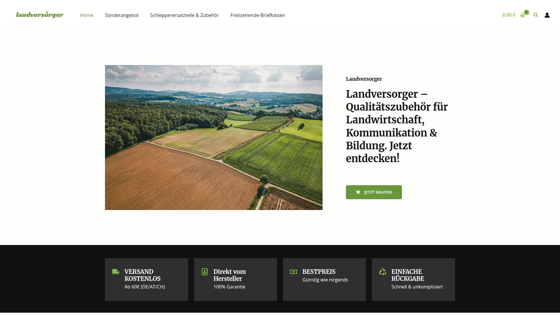 Screenshot landversorger.com