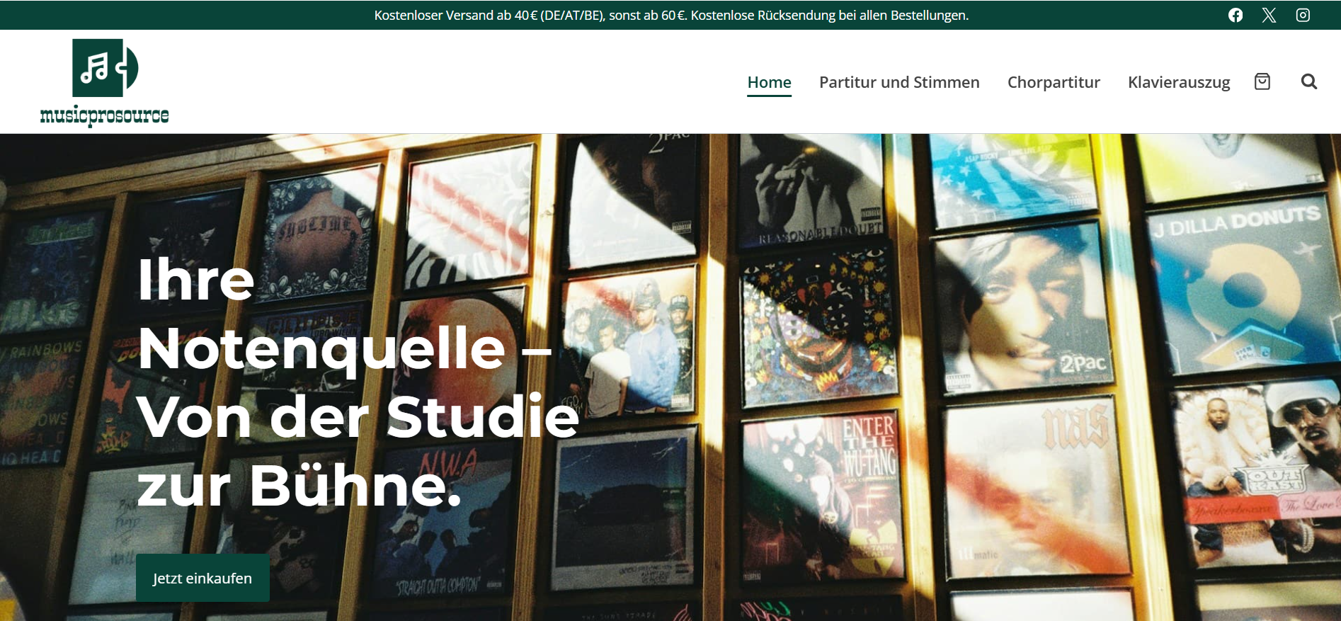 Screenshot musicprosource.com