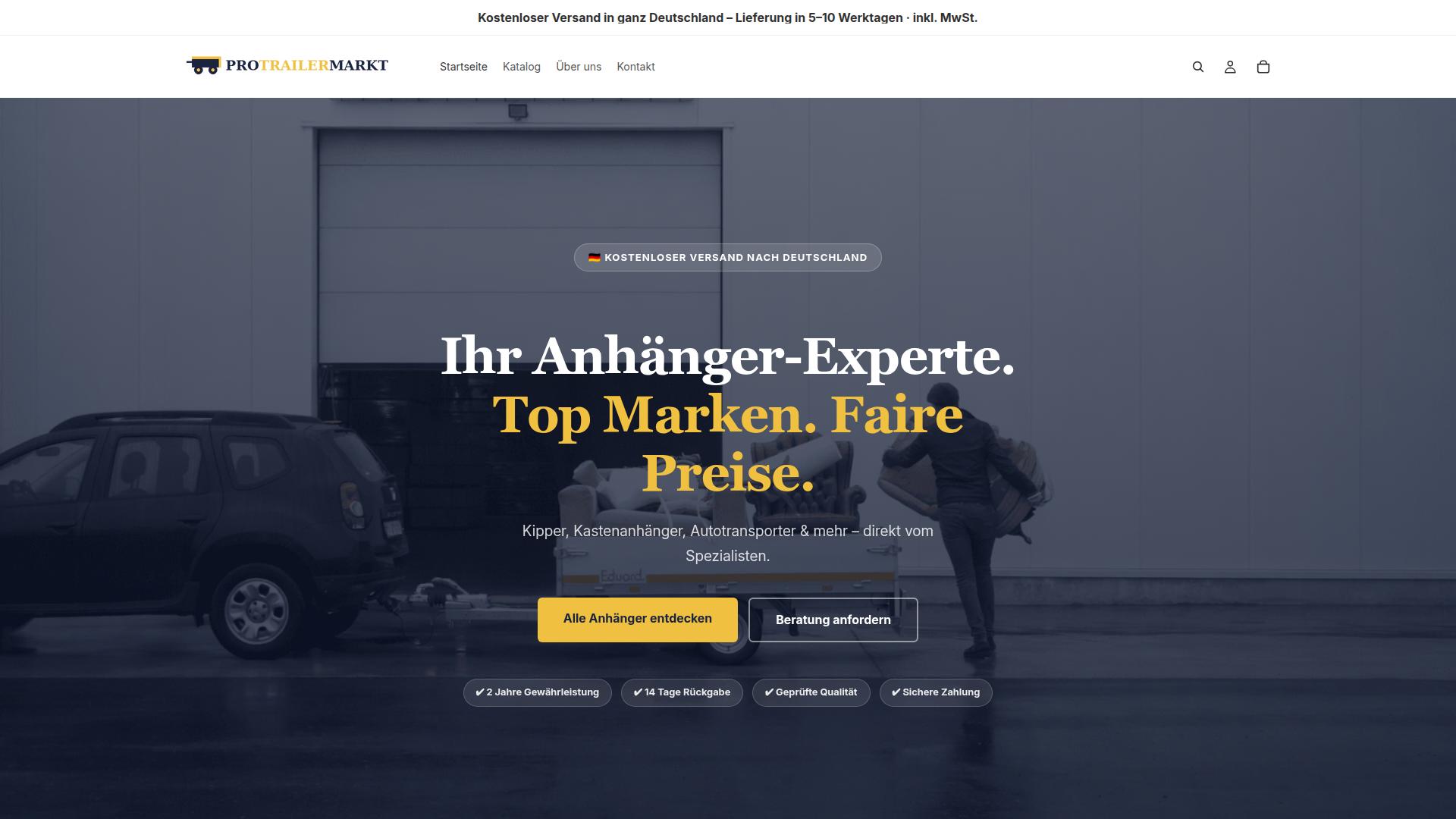 Screenshot protrailermarkt.com