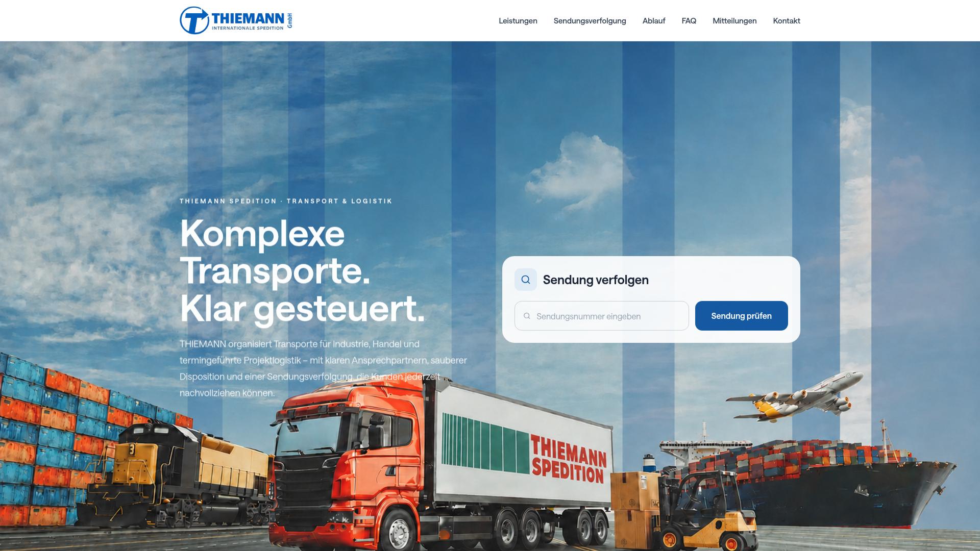 Screenshot spedition-thiemann.de