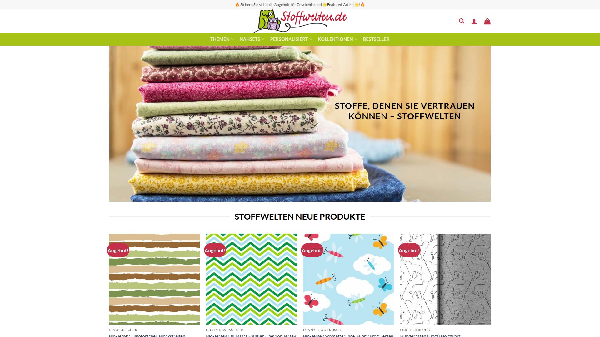 Screenshot stoffweltenshop.com