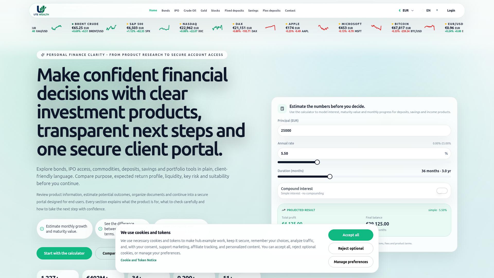 Screenshot utewealth.de