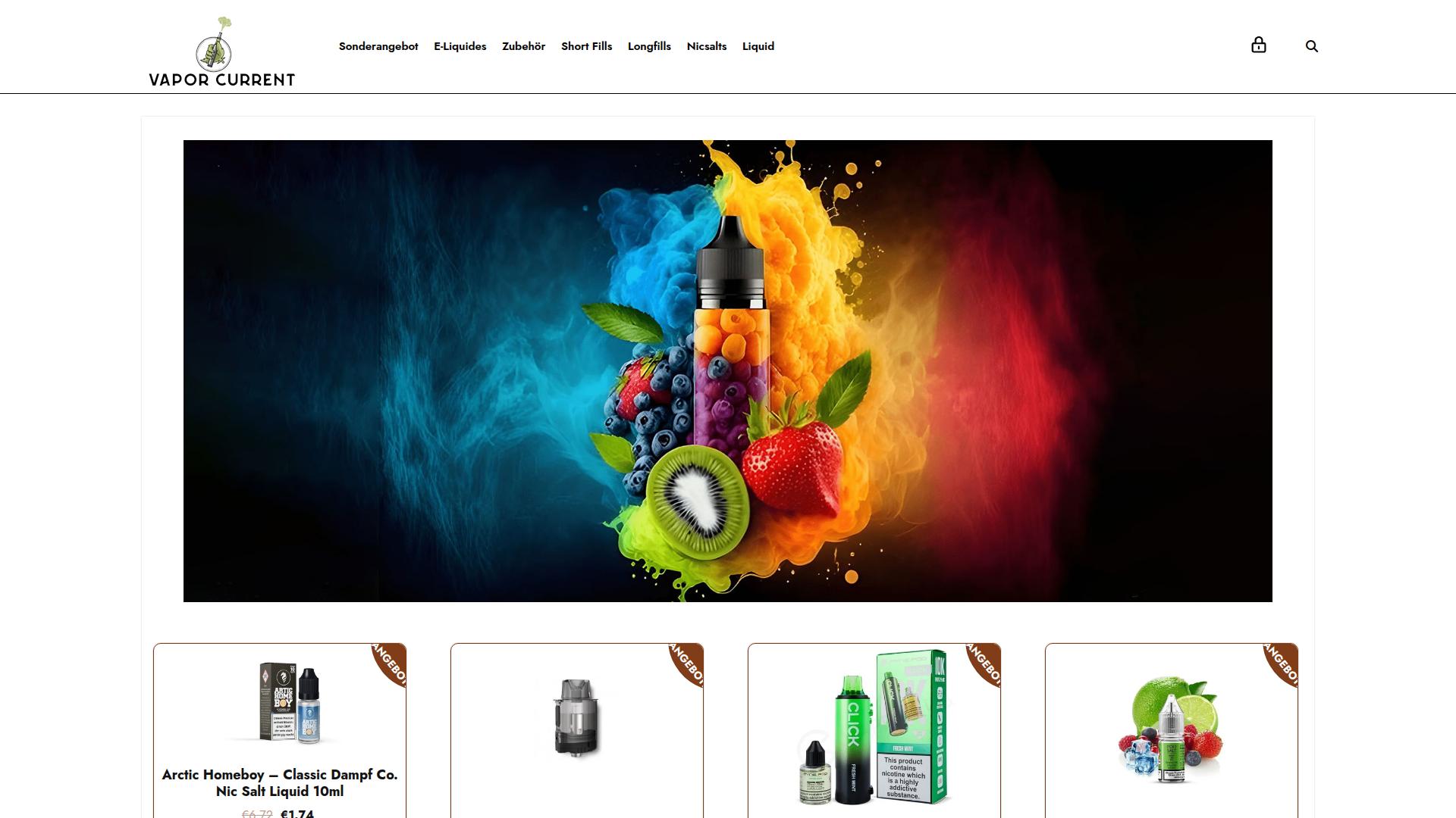 Screenshot vaporcurrent.com