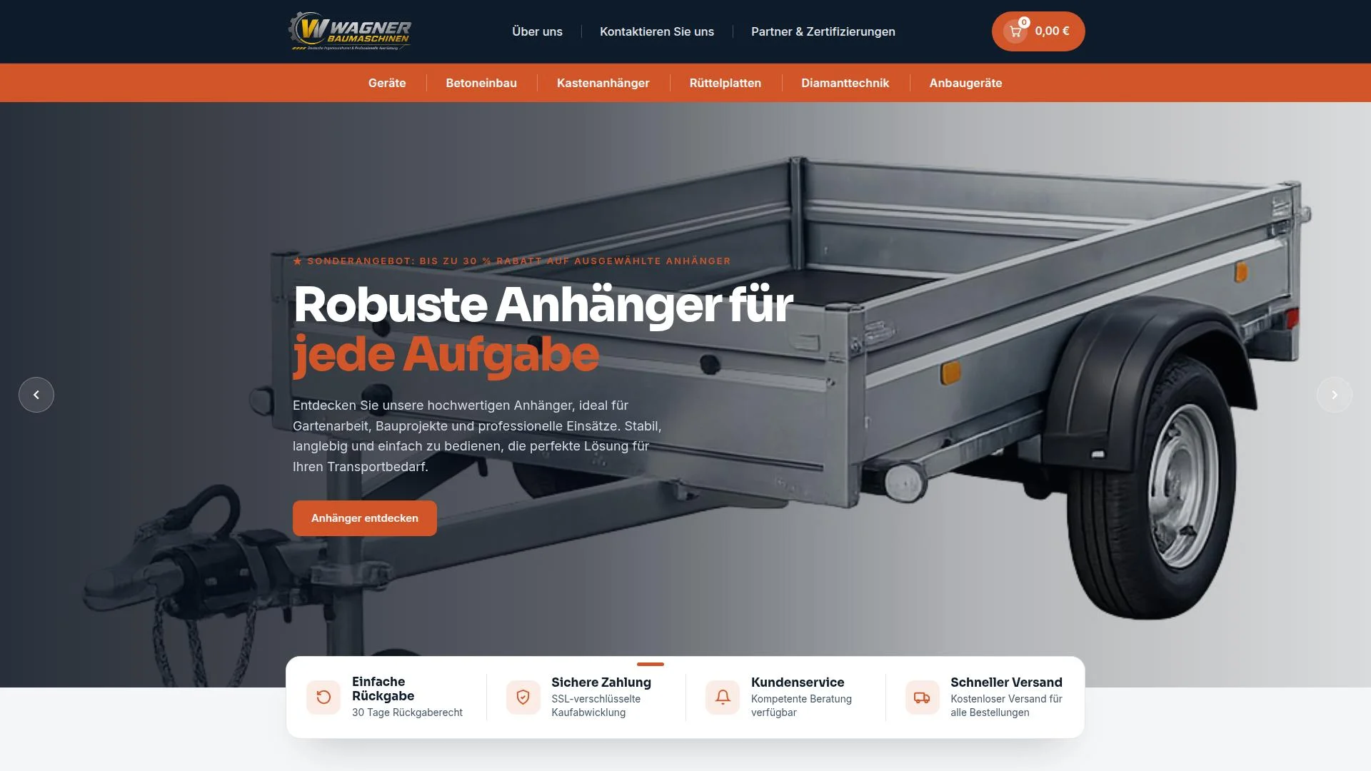 Screenshot wagner-baumaschinen.com