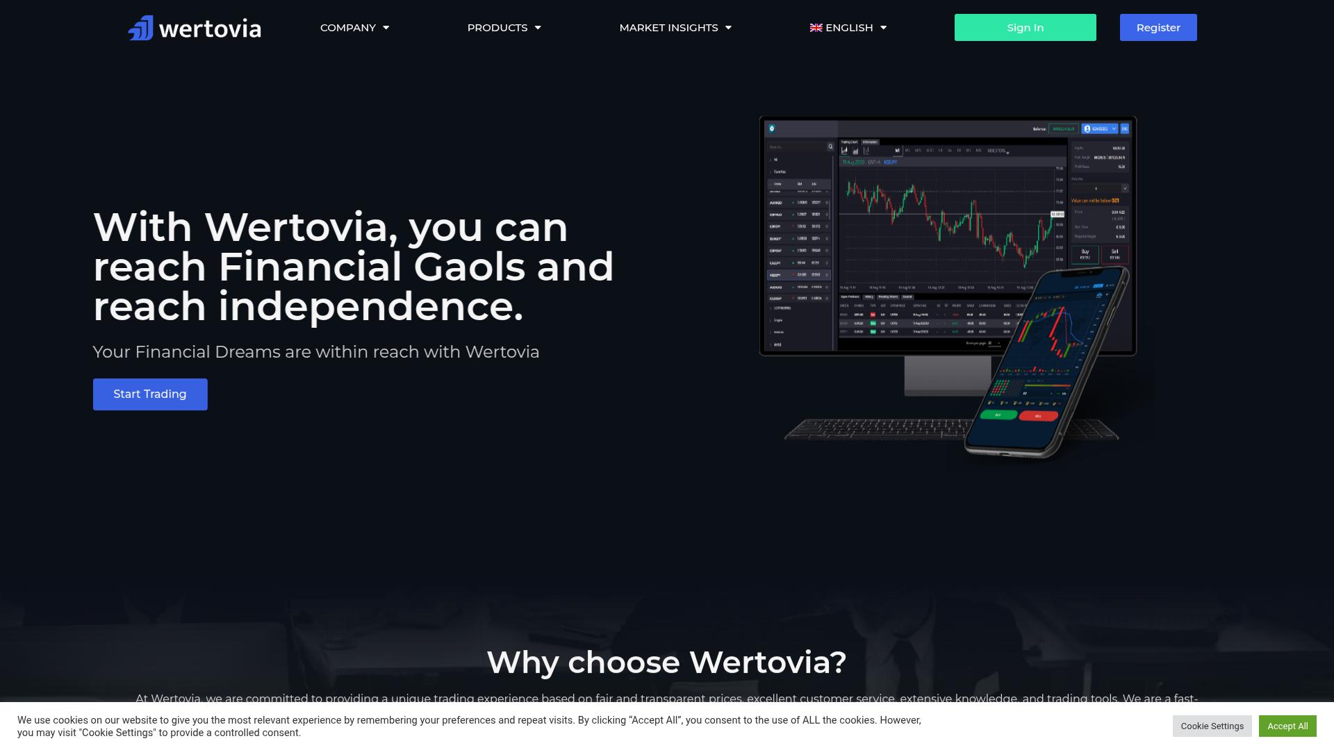 Screenshot wertovia.com