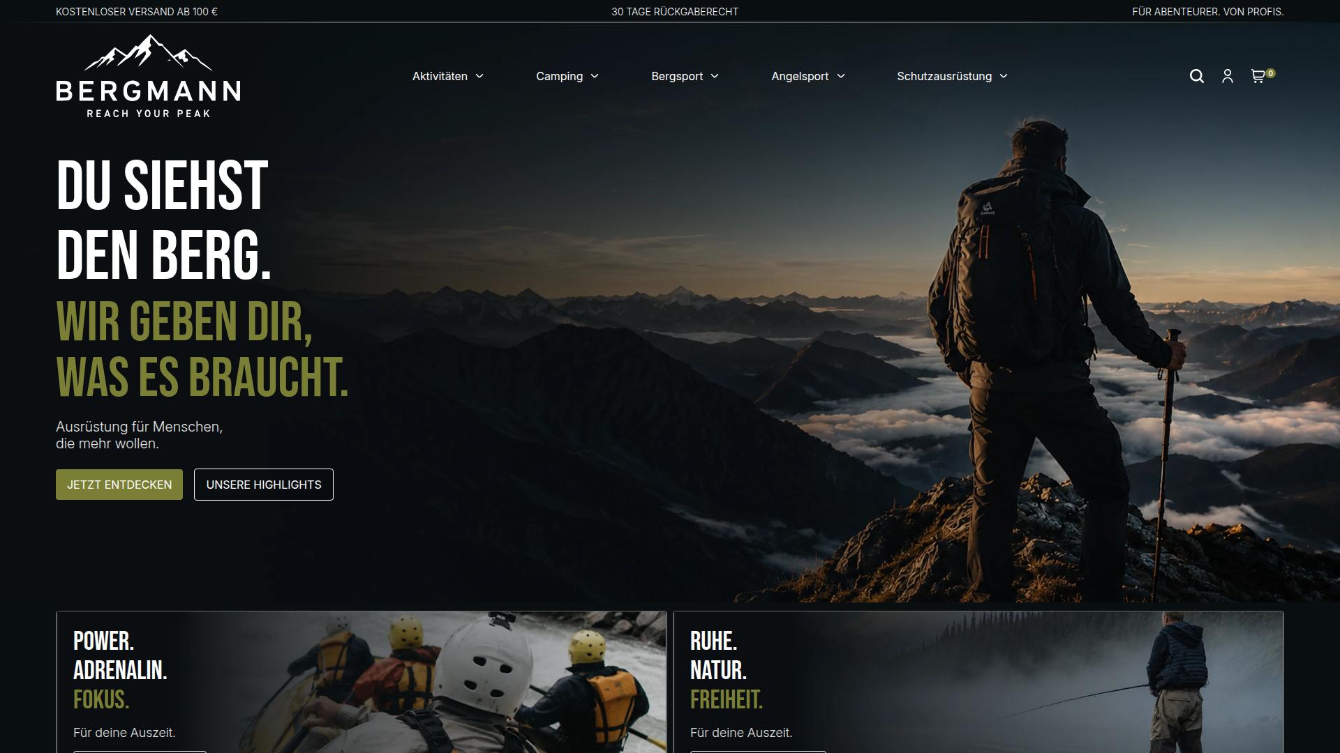 Screenshot bergmann-outdoor.com