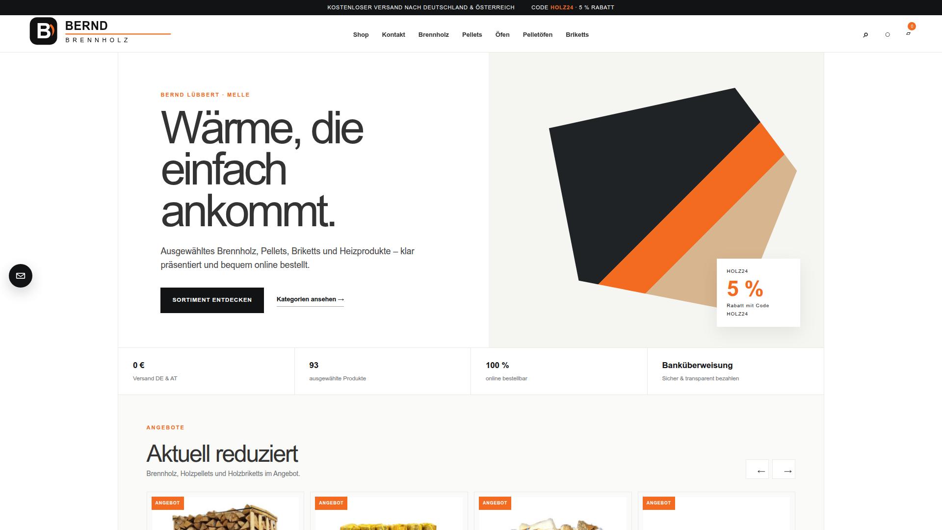 Screenshot brennholz-bernd.com