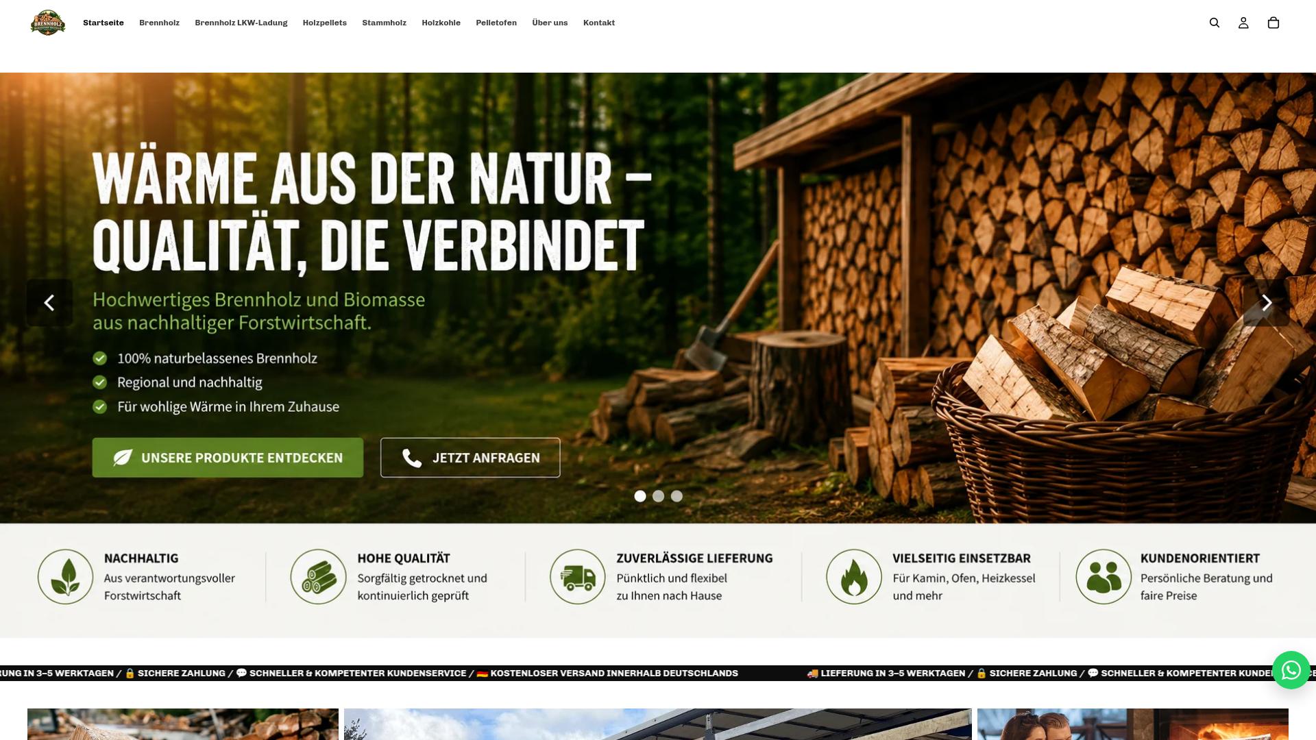 Screenshot brennholzhochwald-de.com