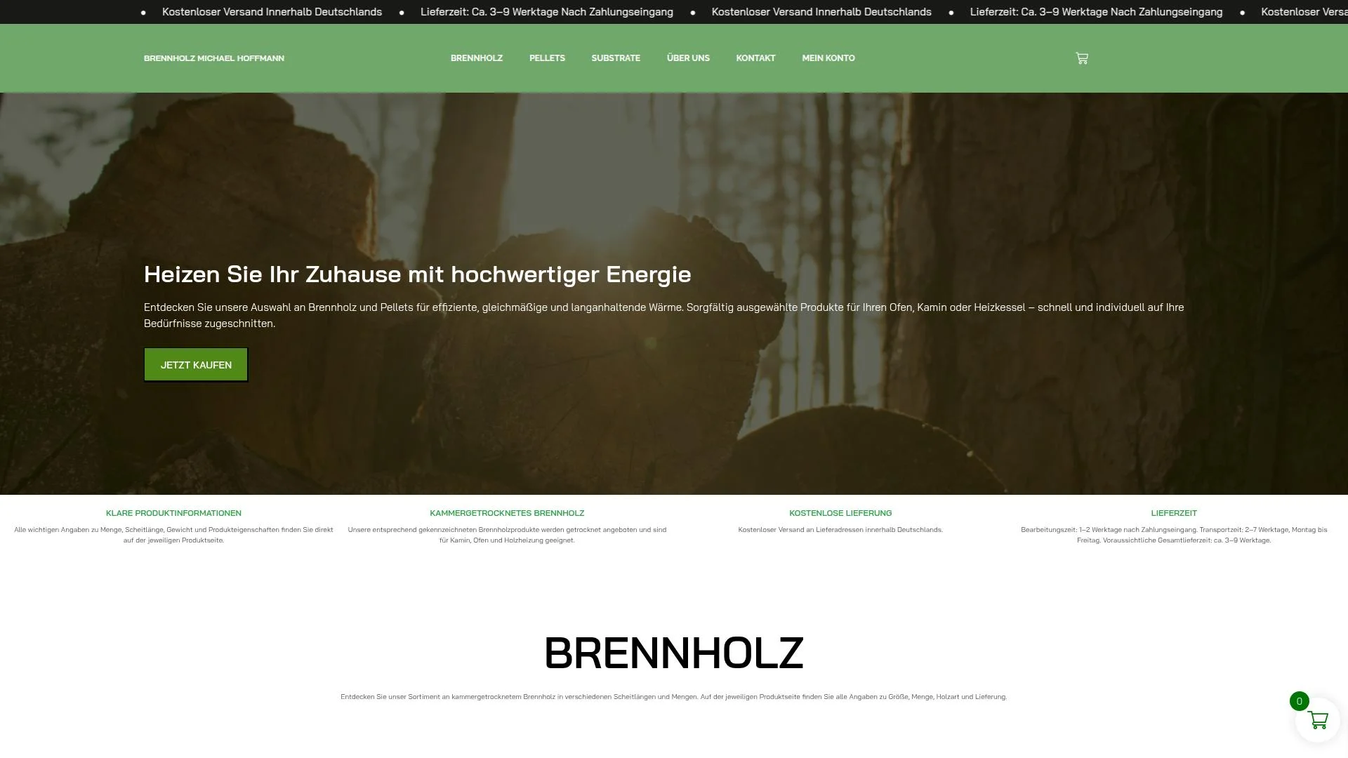 Screenshot brennholzmichalhoff.com