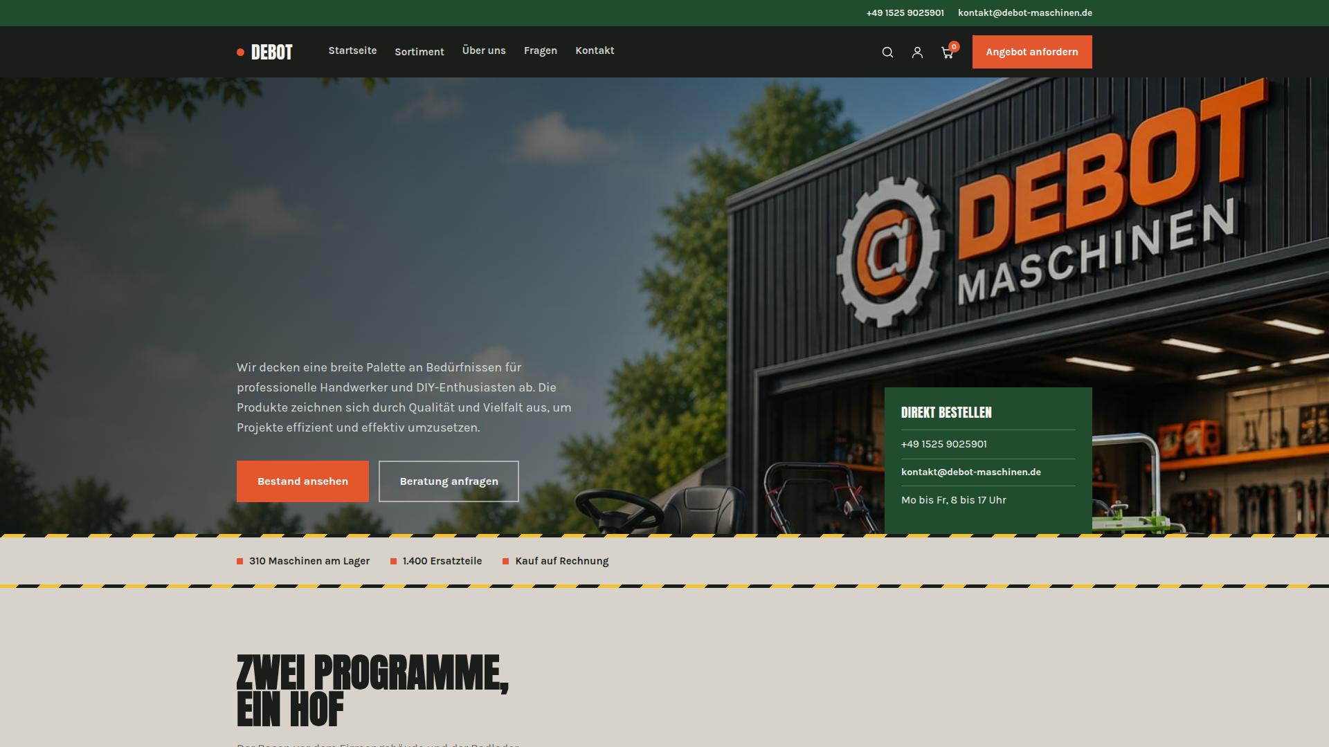 Screenshot debot-maschinen.de