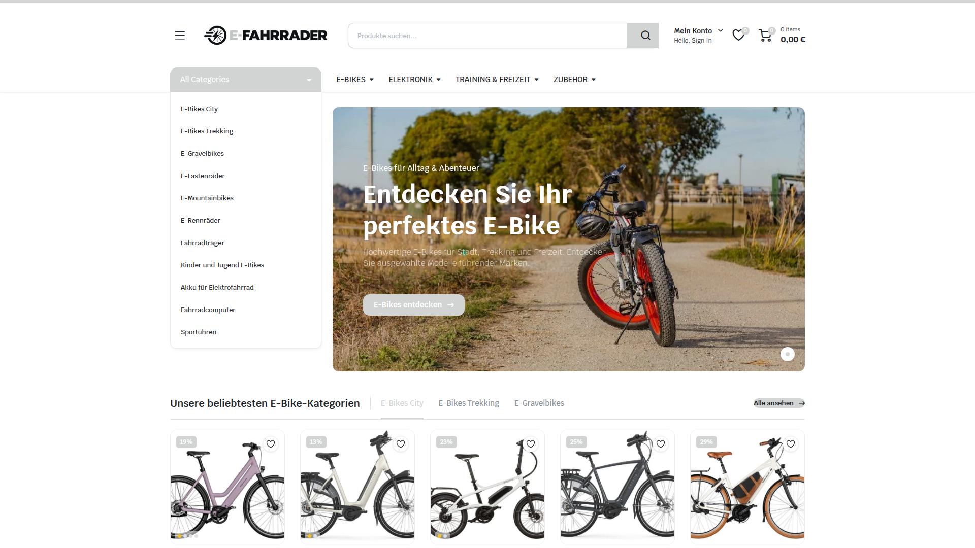 Screenshot e-fahrrader.store