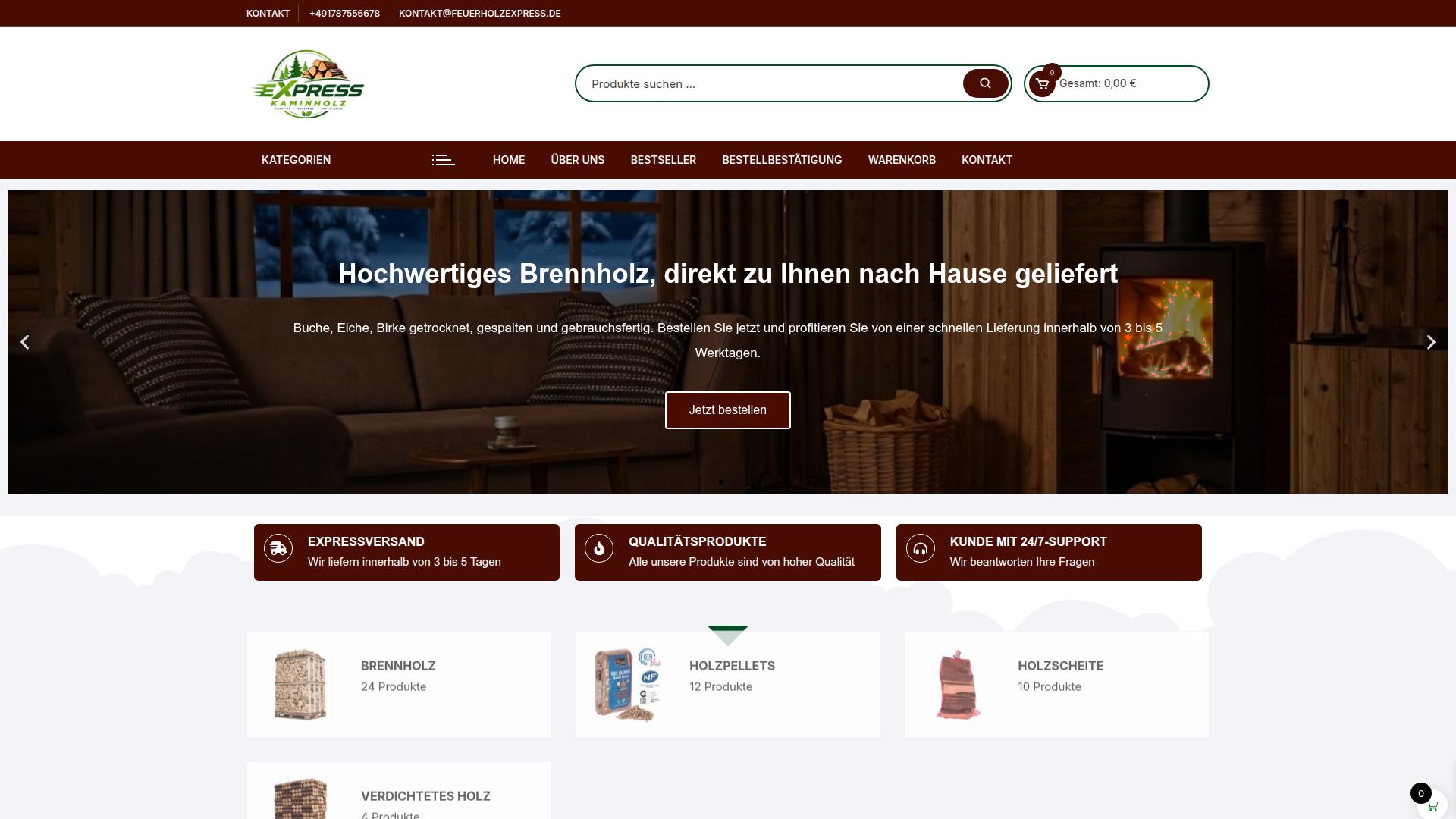 Screenshot feuerholzexpress.de