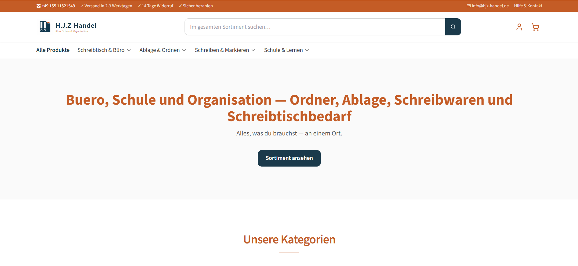 Screenshot hjz-handel.de